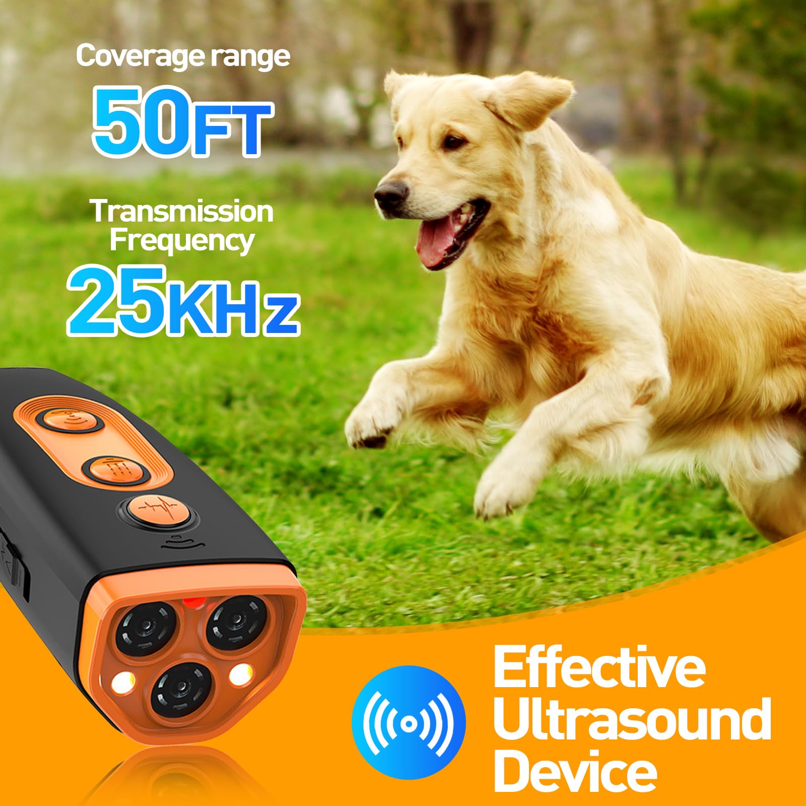 Upgraded Dog Bark Deterrent Devices,Dog Barking Deterrent Devices,Rechargeable Ultrasonic Dog Trainer,50 Ft Effective,Safe For H