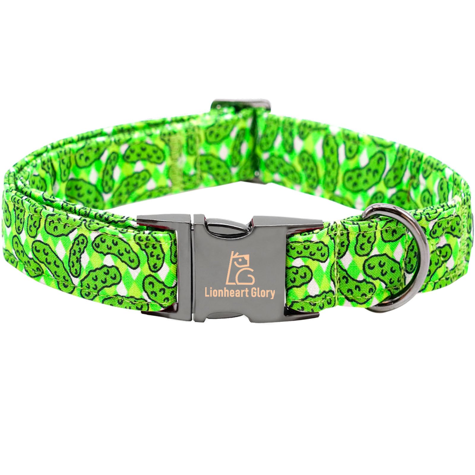 Lionheart Green Dog Collar - Soft, Durable, Adjustable For Puppy & Female Dogs - Spring Collar Gift