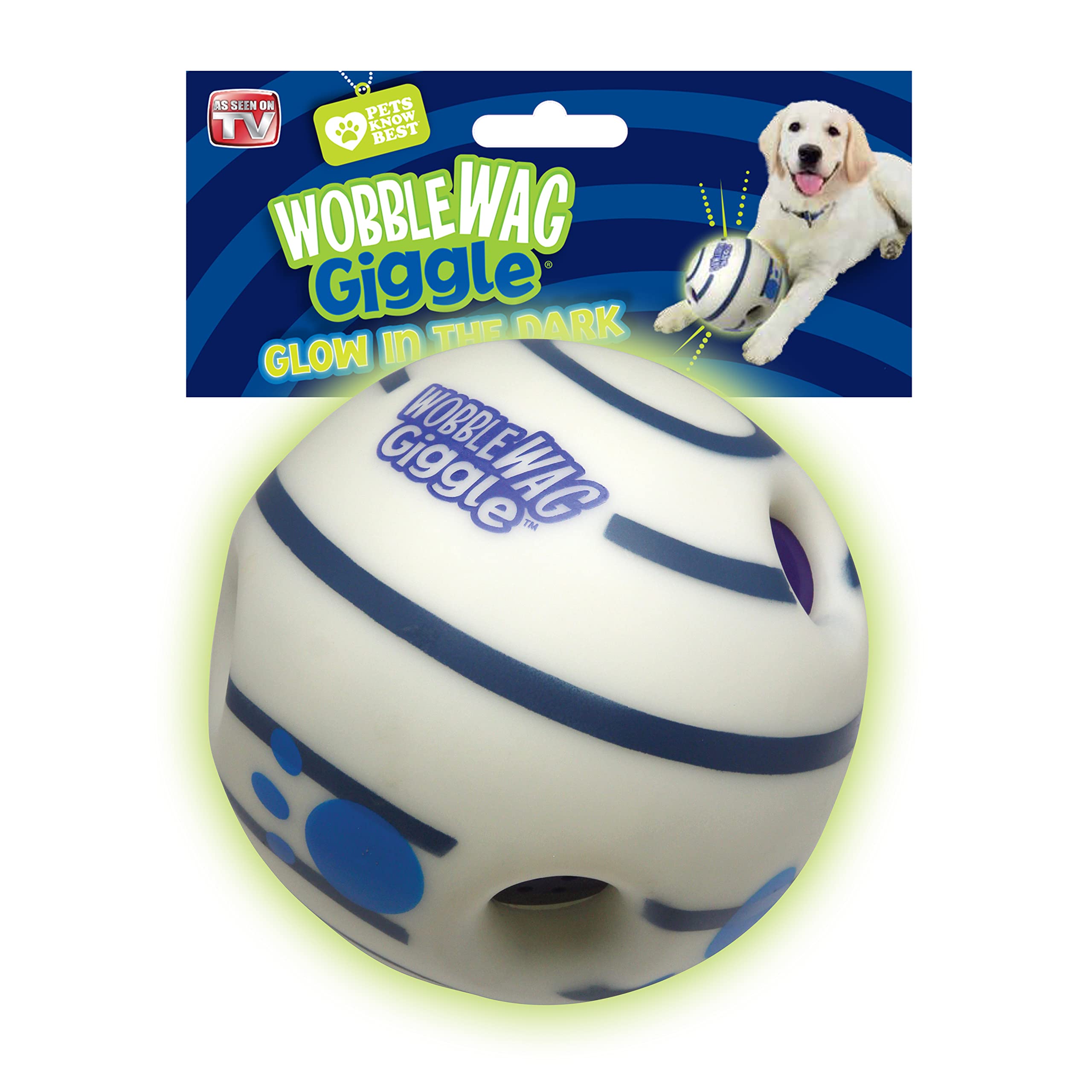 Wobble Wag Giggle Glow In The Dark, Interactive Dog Toy, Fun Giggle Sounds When Rolled Or Shaken, Pets Know Best, As Seen On Tv,