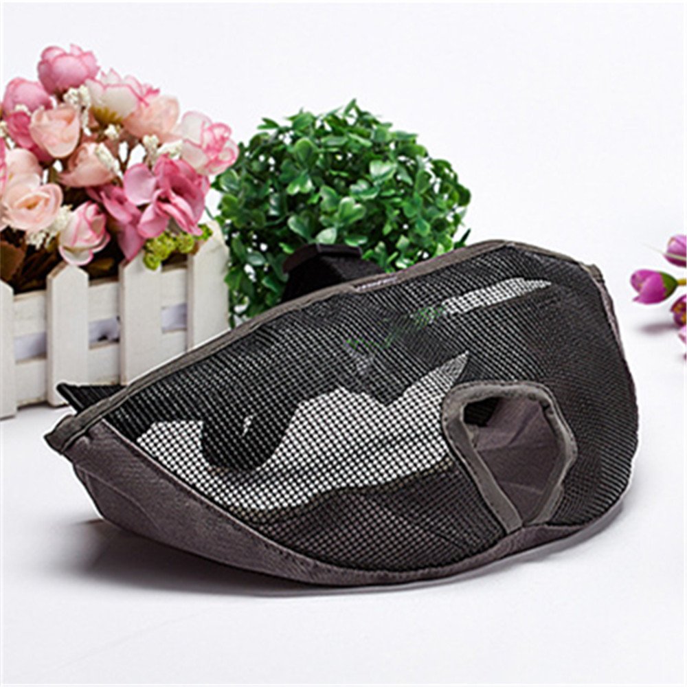 Jyhy Short Snout Dog Muzzles- Adjustable Breathable Mesh Bulldog Muzzle For Biting Chewing Licking Grooming Dog Mask,Grey M