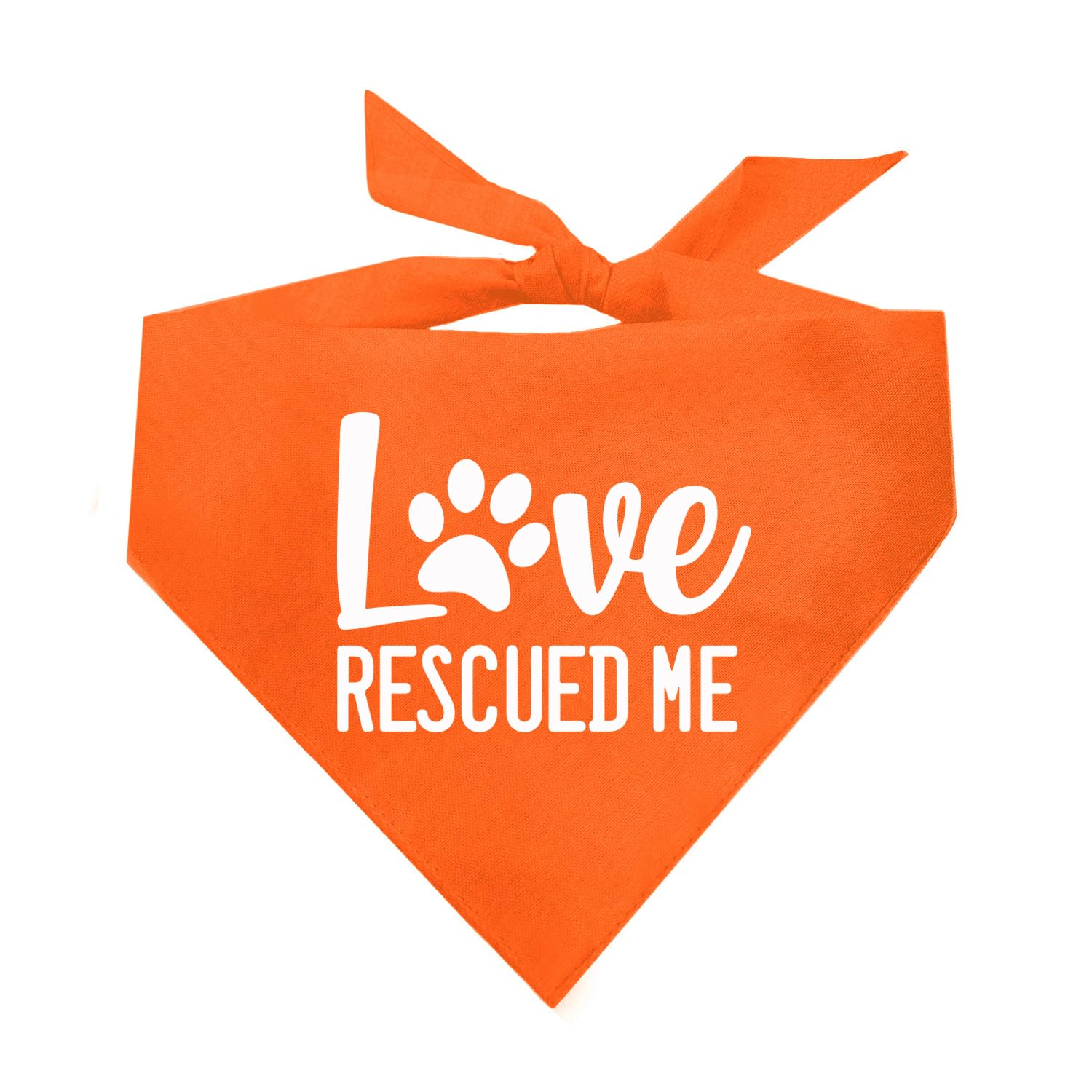 Love Rescued Me Dog Bandana | 100% Cotton Adjustable Triangle | Adoption Event Prop Photoshoot | Rescue | Puppy | New Dog |Orang
