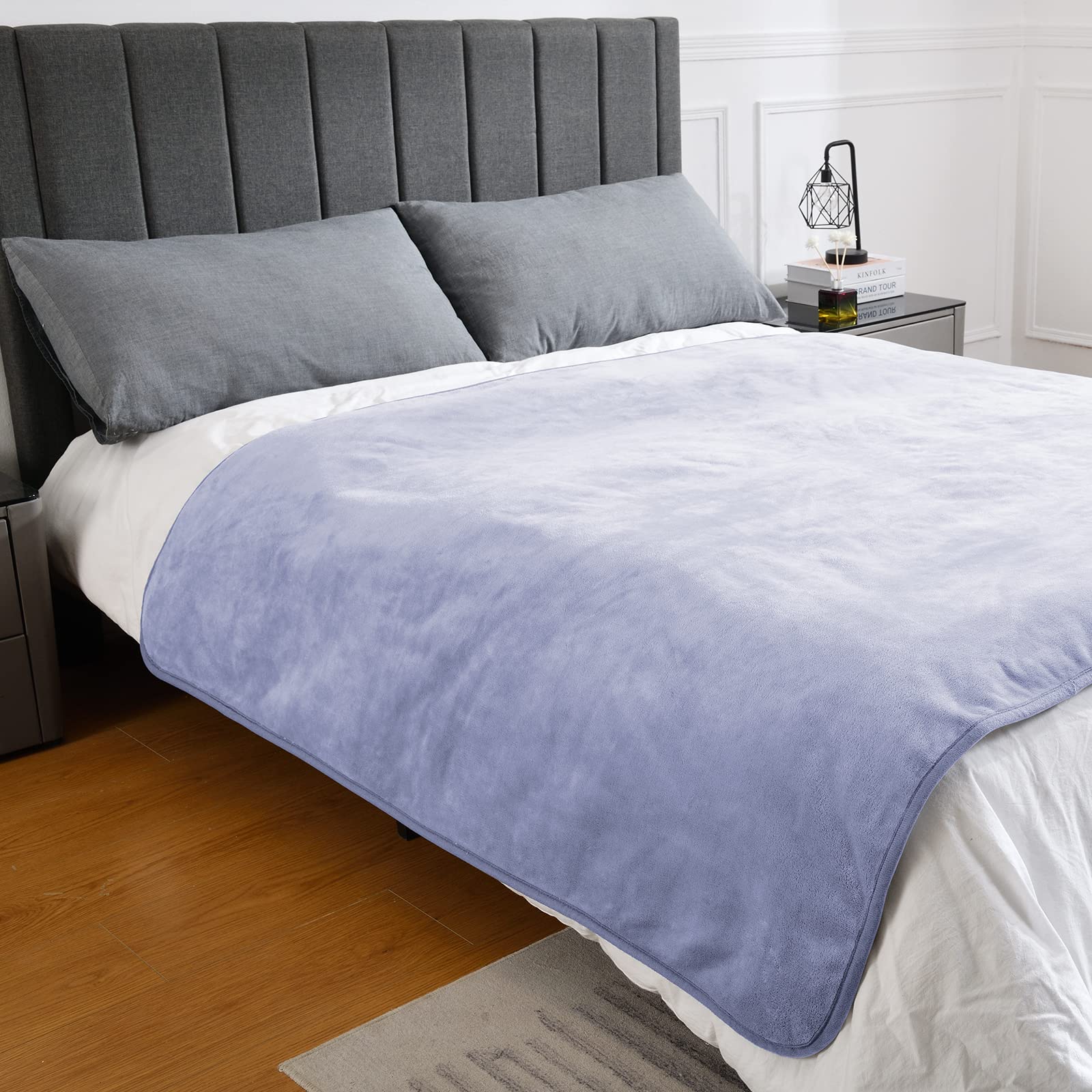 Yaning Waterproof Blanket for Bed & Couch, Soft Lilac Sherpa Fleece, 50x60 inches, Liquid Proof Pet Protector