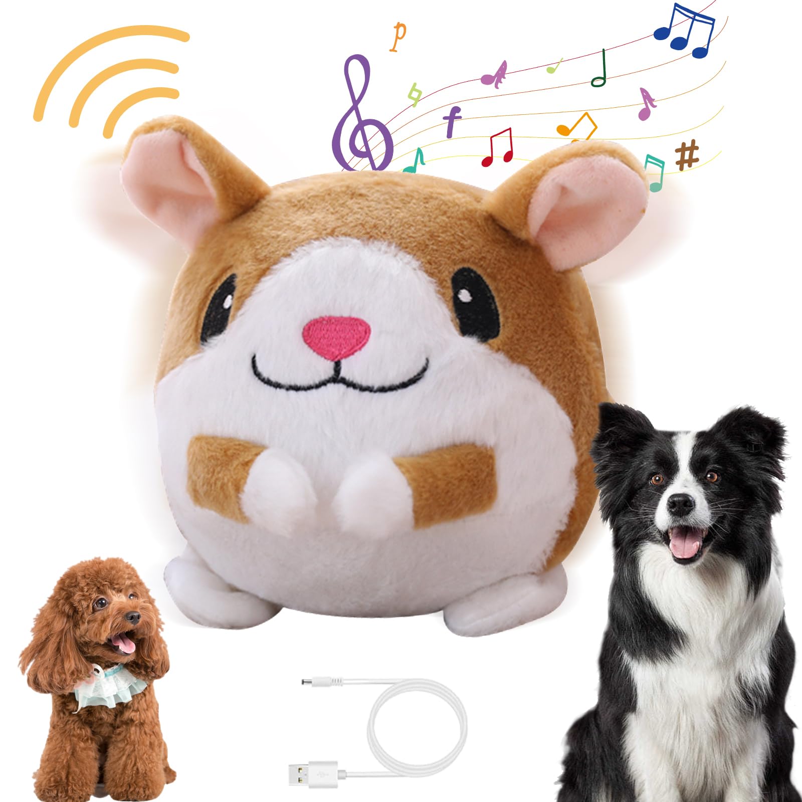 Bgyvnu Active Moving Plush Pig Toy, Smart Interactive Dog Toy, Usb Rechargeable, Washable, Cartoon Pig, 120 Music, Hamster