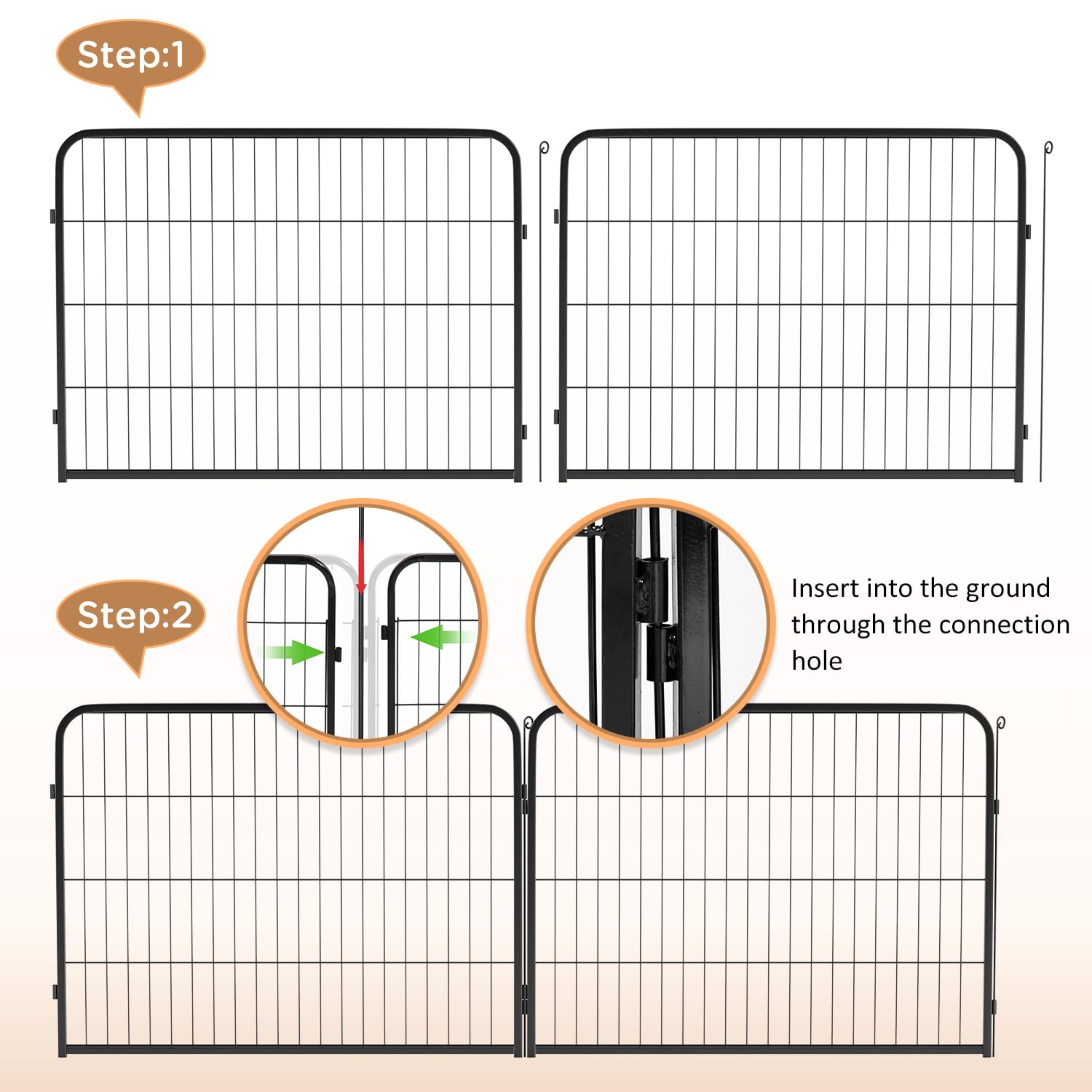 Bestpet Dog Playpen Indoor 40 Inch Height 12 Panels Dog Pen For Medium And Large Dogs, Exercise Pen Pet Dog Fence With Doors Pet
