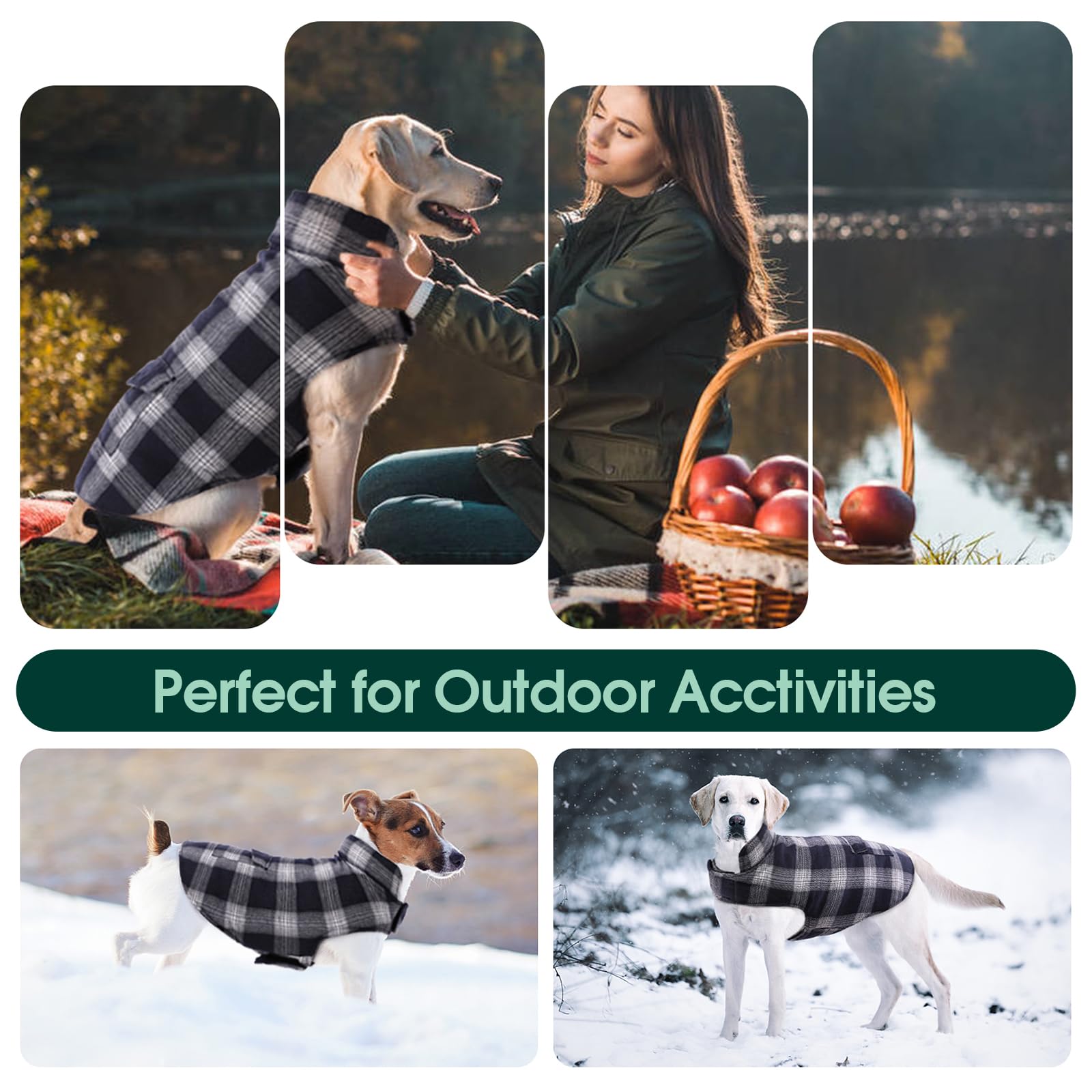 Kuoser Reversible Dog Jacket, Warm Winter Coat, Windproof Dog Clothes, Dark Blue Xs