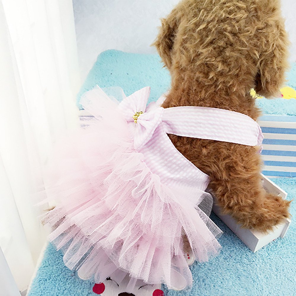 Clopon Small Dog Dress Harness For Puppies Cute Teacup Doggie Princess Dress Harness Dresses For Small Dogs Girl S