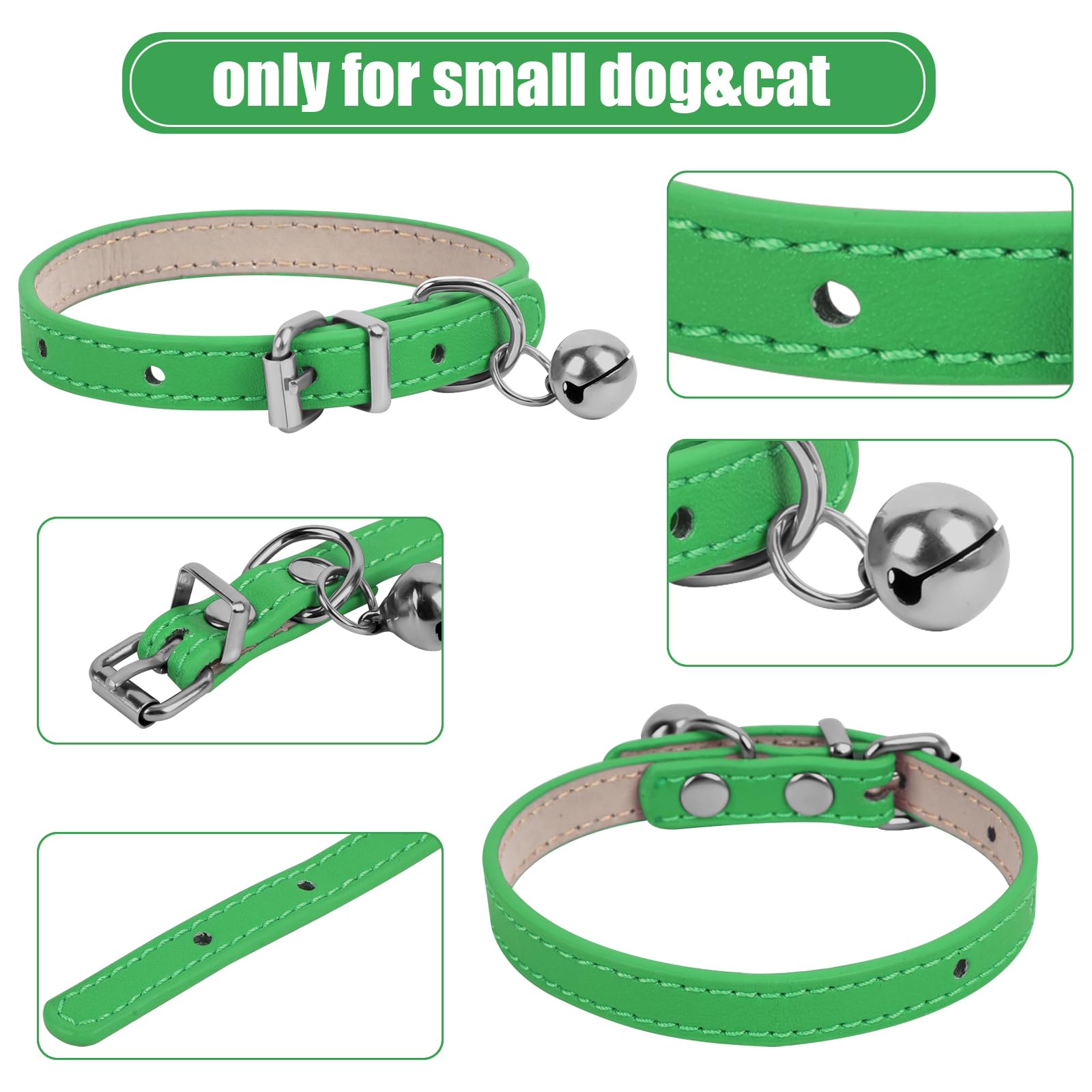 Chengfu Xxs Teacup Dog Collar, Green, 3/8 Inch Width