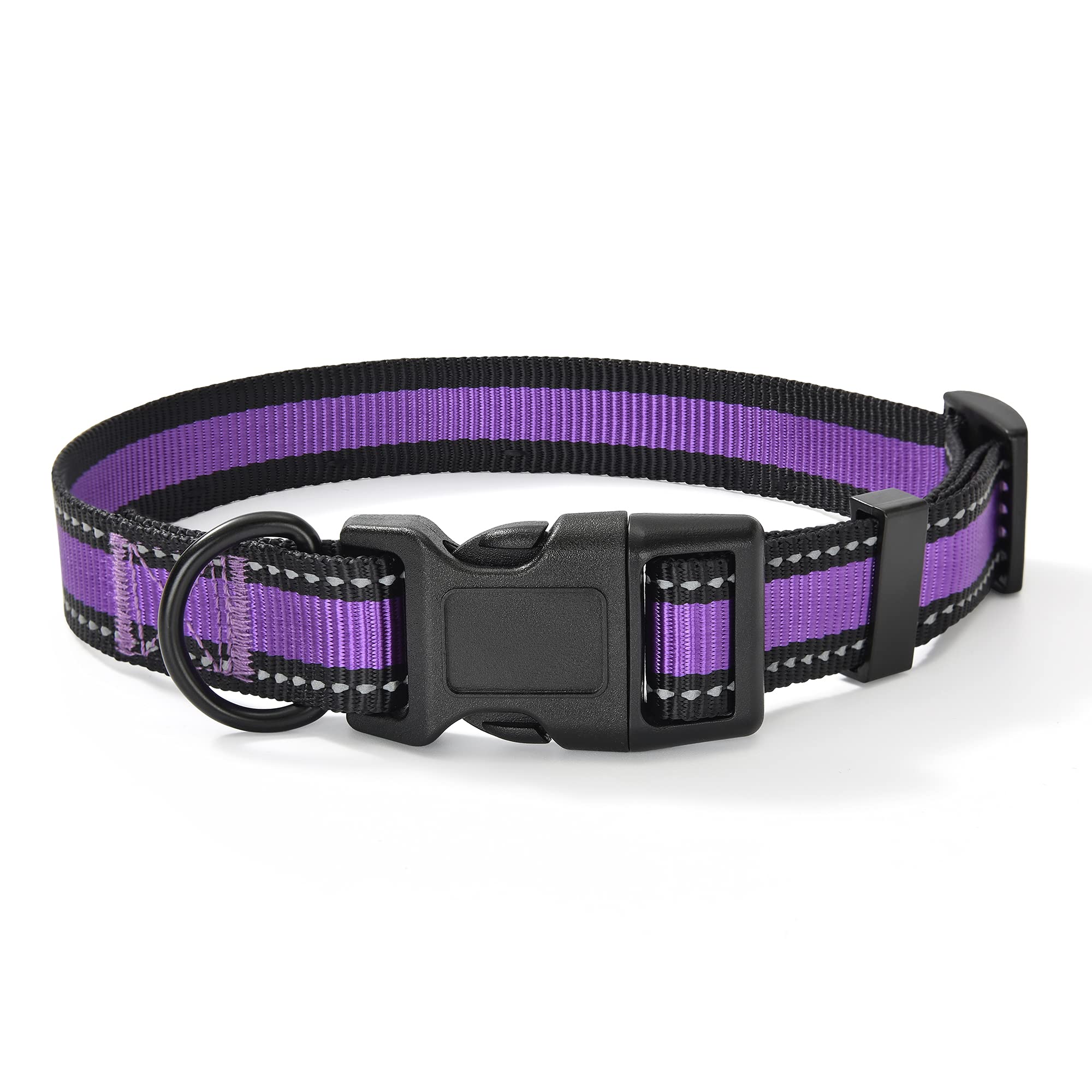 Mile High Life Dog Collar | Nylon Reflective Dog Collars | Light Weight Puppy Collars | Purple Dog Collars For Large Dogs (Purpl