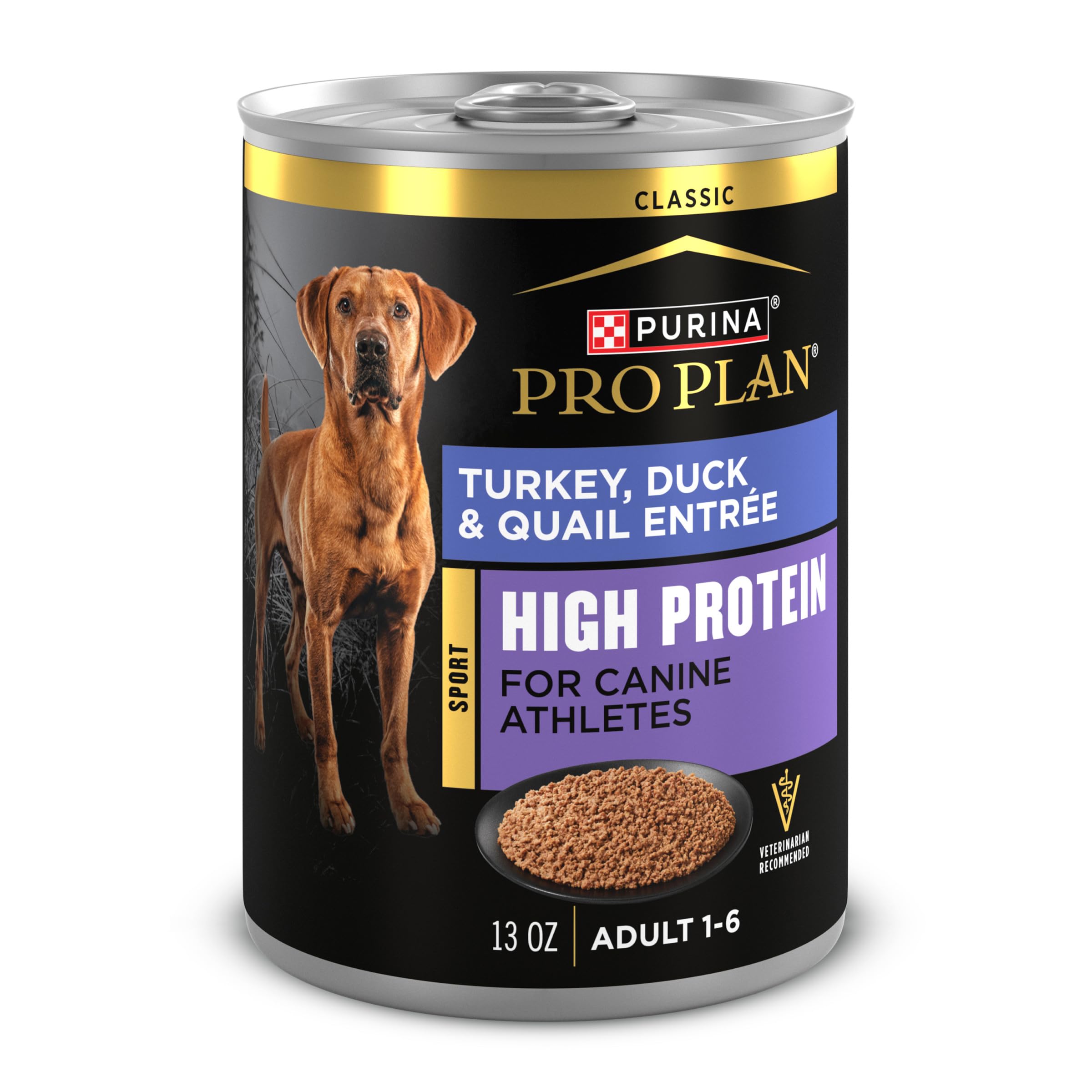 Purina Pro Plan Sport High Protein Dog Food Turkey, Duck and Quail Entree Wet Dog Food - (Pack of 12) 13 Oz. Cans