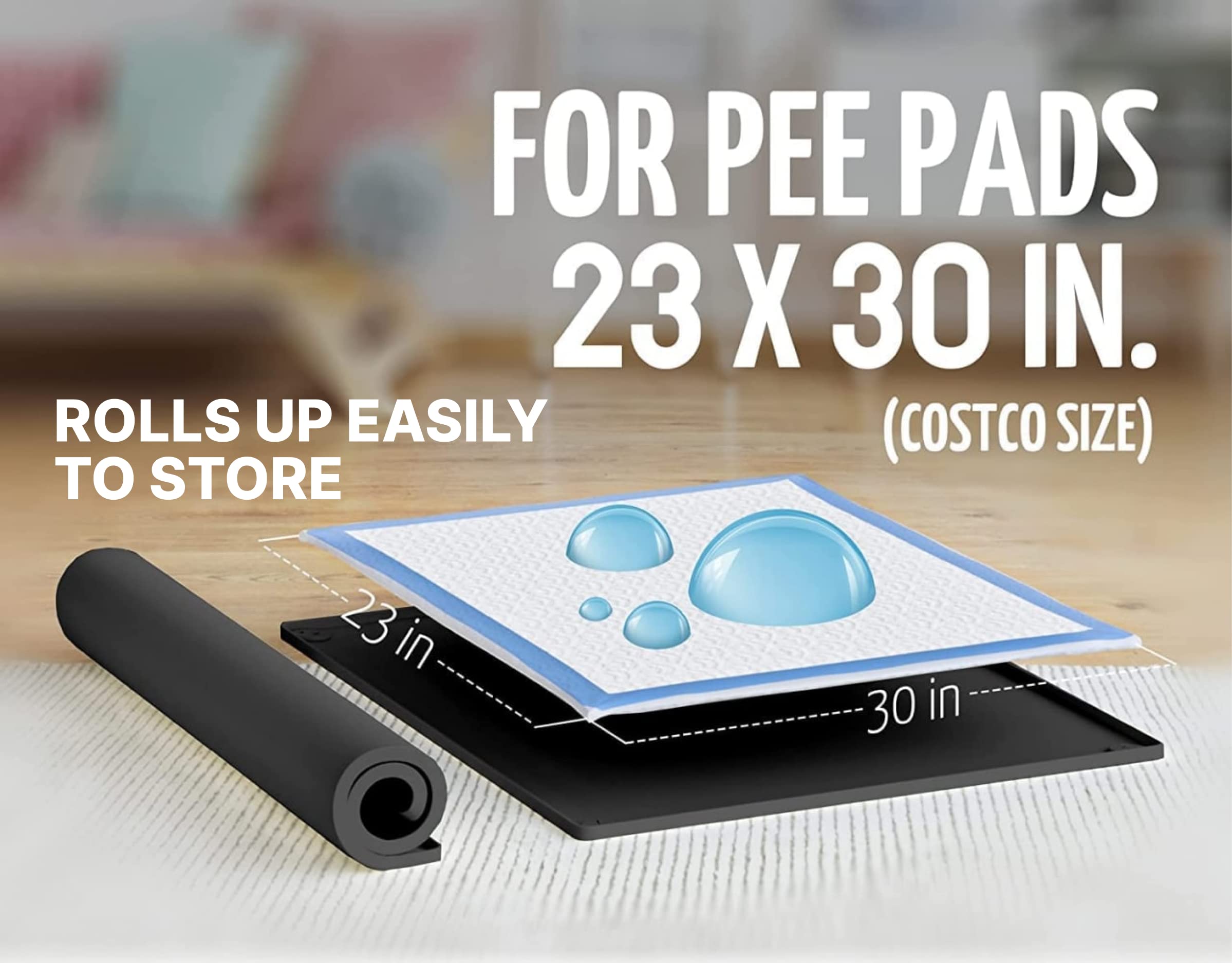 Skywin Tidyfriend Pee Pad Holder Tray 30 X 23 Inches, Silicone Dog Potty Tray, Easy To Clean No Spill Dog Potty Training Pad Hol