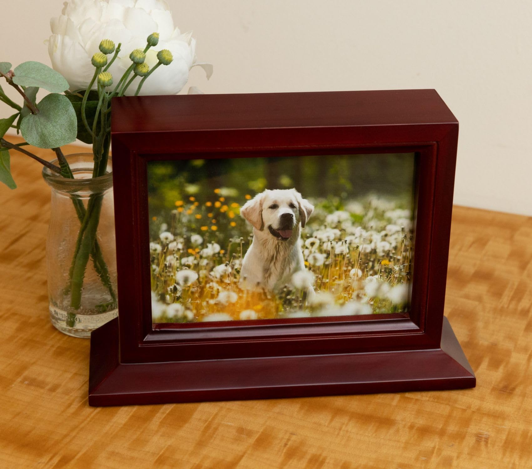 Deering Moments Photo Frame Wood Pet Urn For Ashes, Picture Frame Urn For Pets, Holds Up To 50Lb Pre Cremation Weight