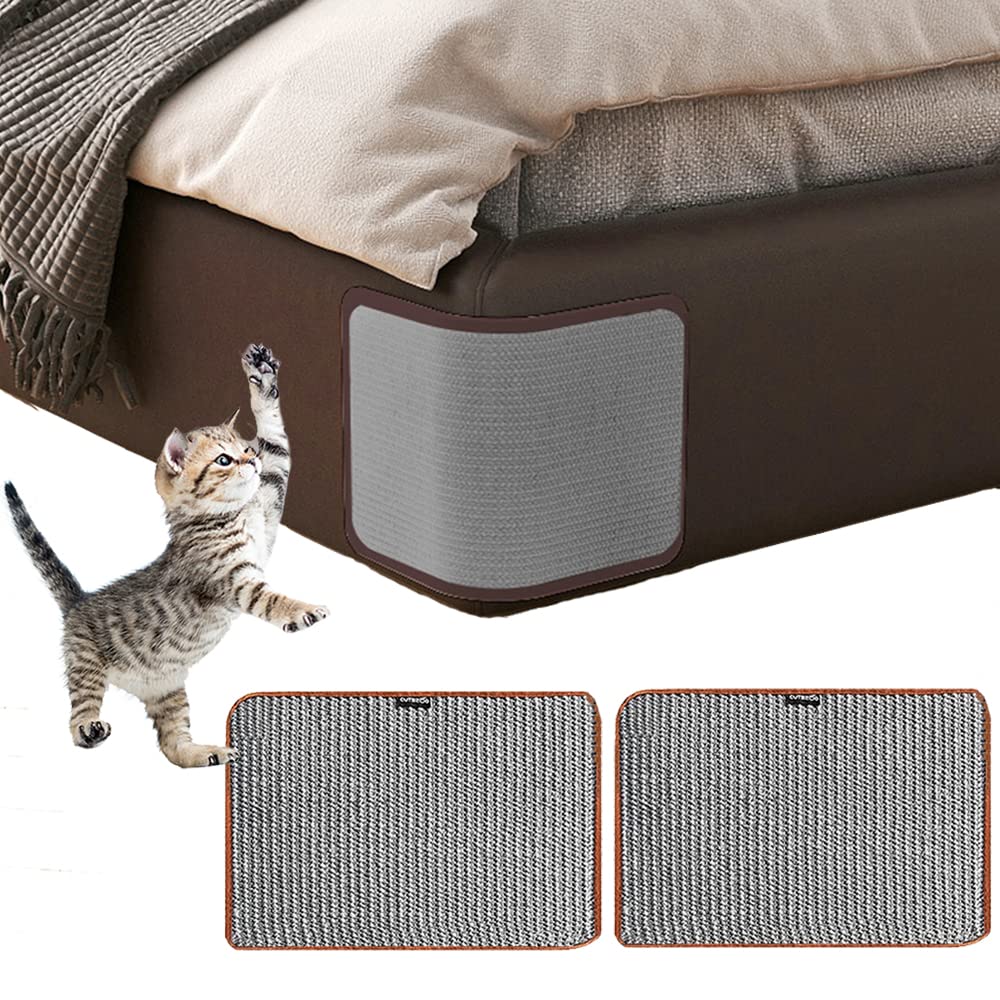 2Pcs Cat Scratcher Mat Sofa Protector Natural Sisal Cat Scratching Mat Cat Scratch Couch Cover Grinding Claws Couch Guard Pad (1