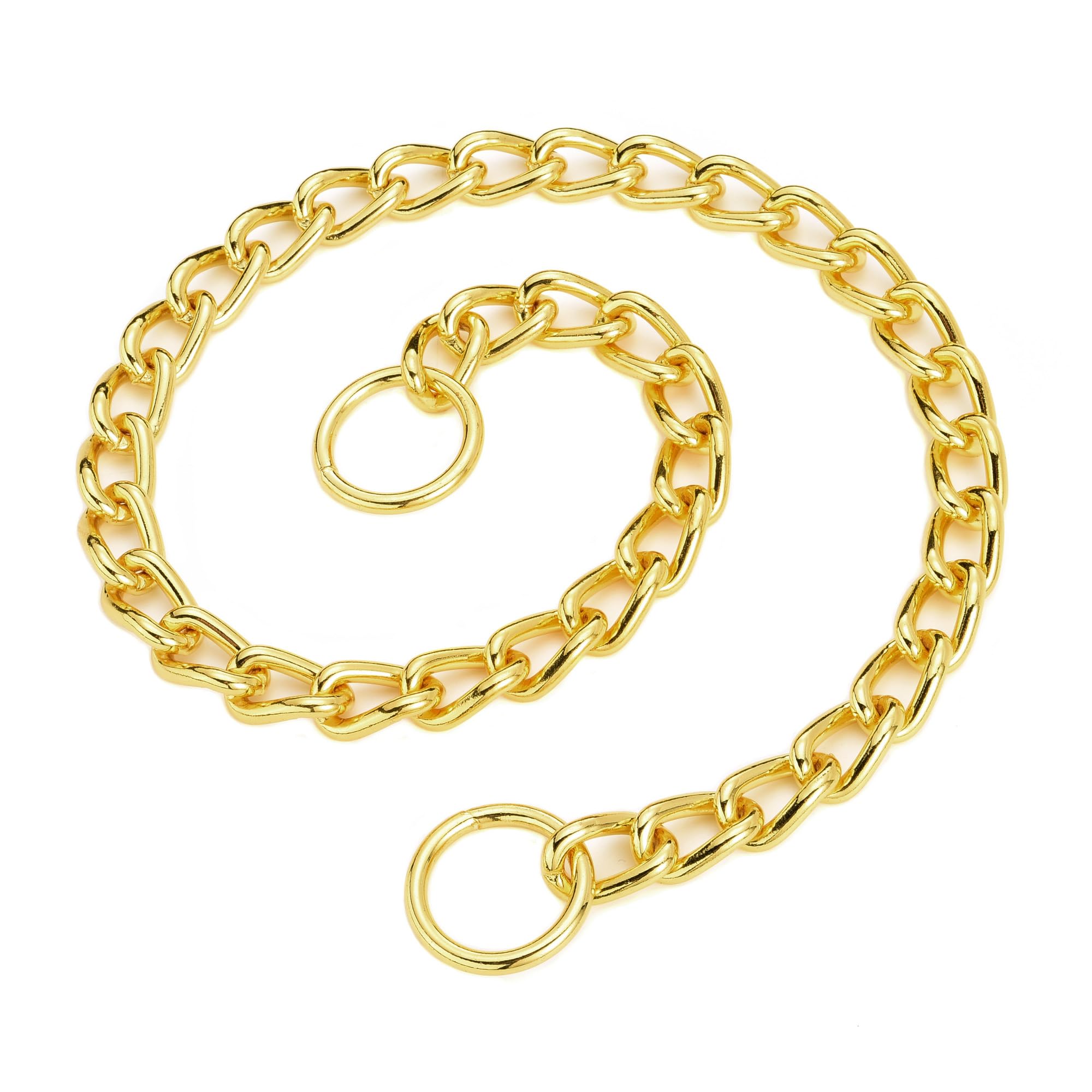 Mogoko Stainless Steel Dog Choke Chain Collar, Puppy Metal P Chain Slip Collar Pet Training Walking Choker(Gold; 3.5Mm;22.0 Inch