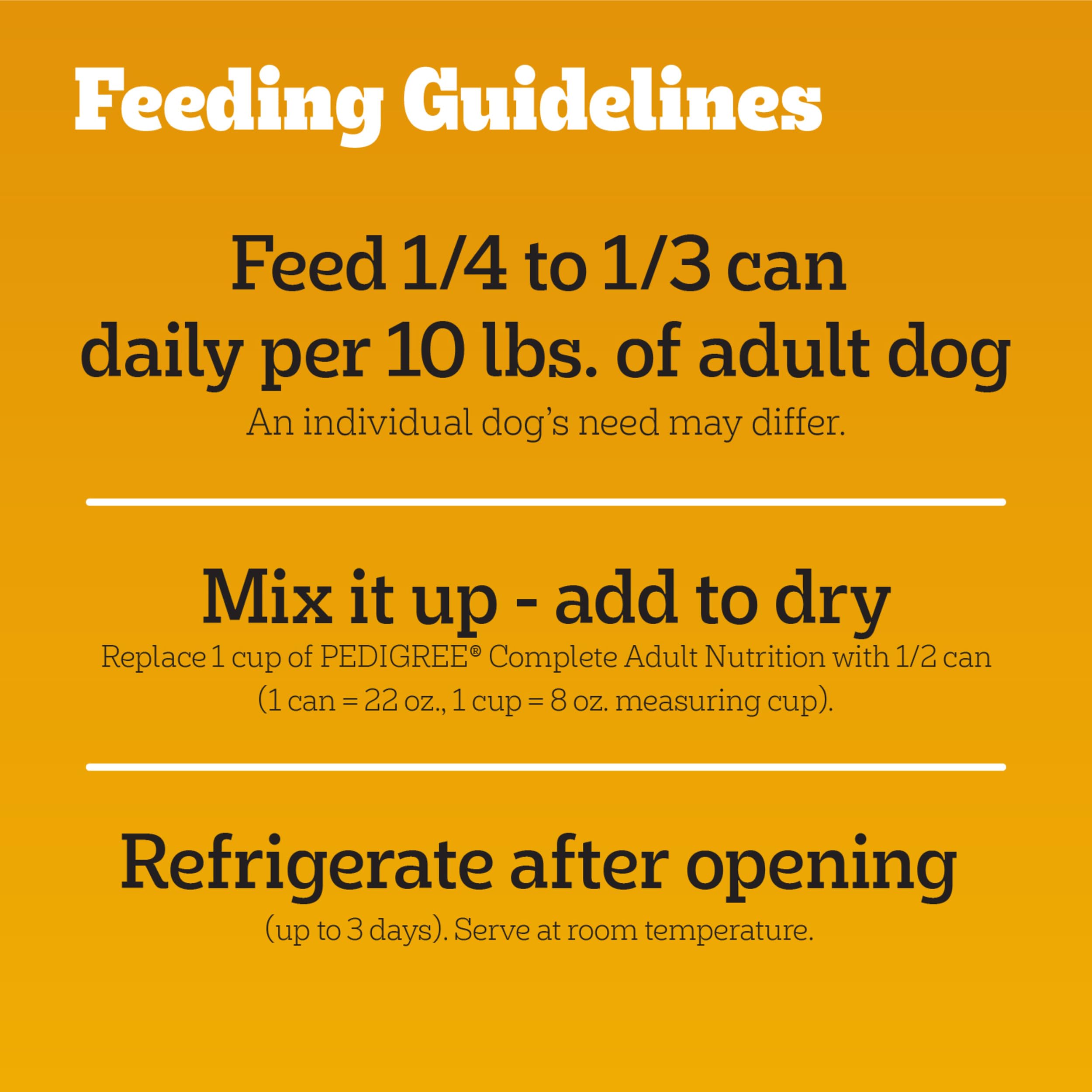 Pedigree Chopped Ground Dinner Adult Wet Dog Food Beef Bacon & Cheese Flavor, 22 oz. Cans (12 Count, Pack of 1)