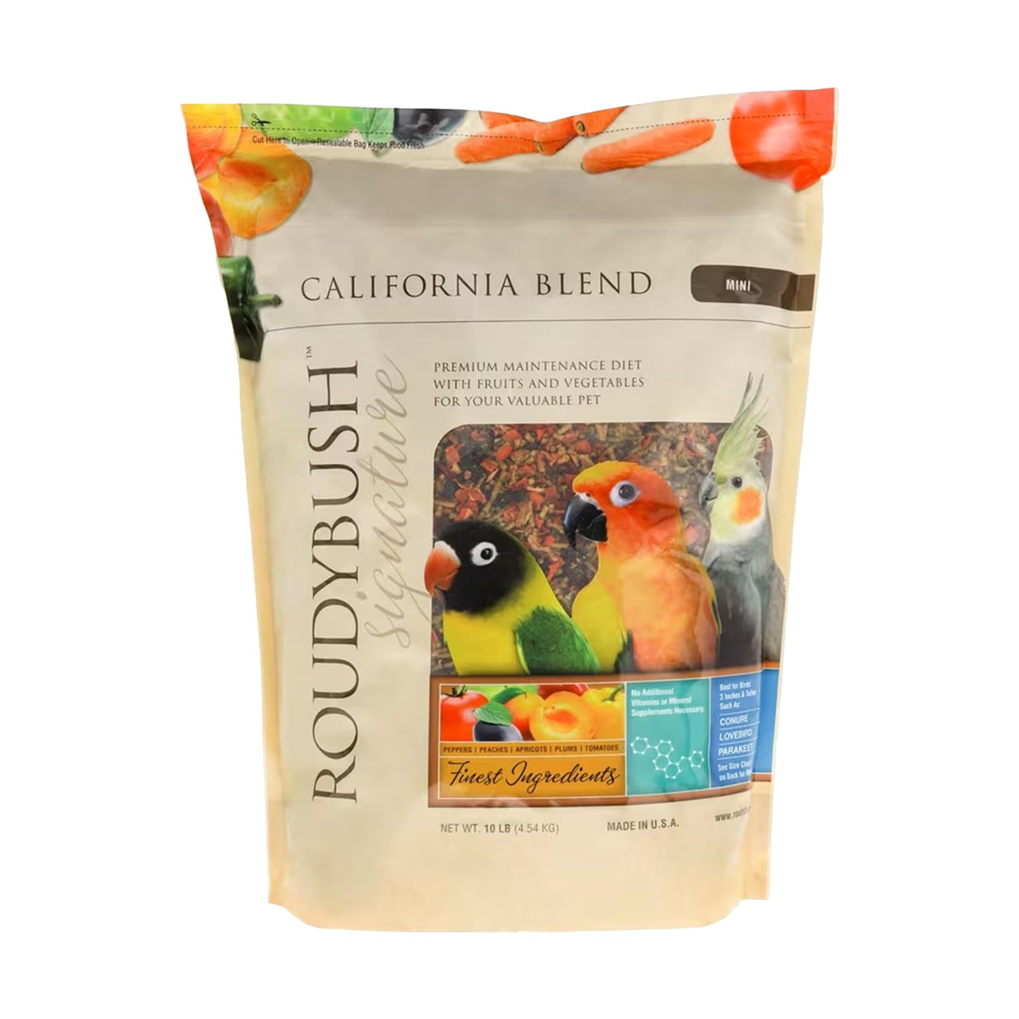 RoudyBush California Blend Bird Food, Mini, 10-Pound (210MICB), B113