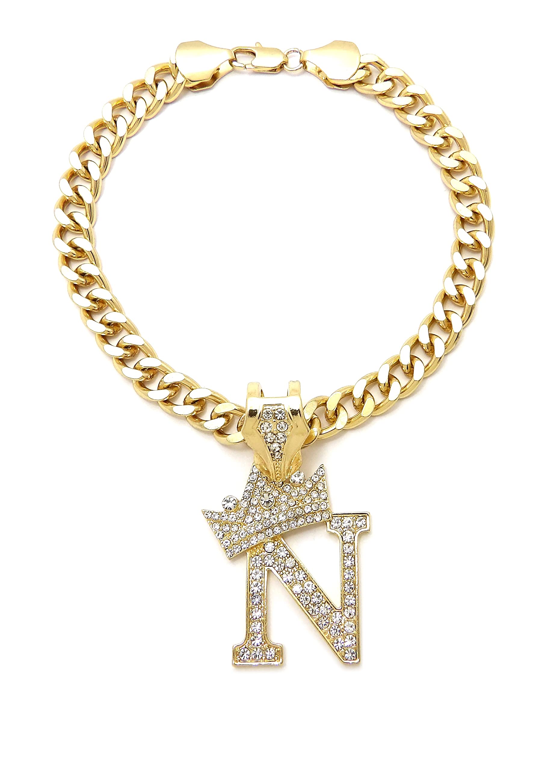 Initial Letter Cuban Chain Dog Chain Pet Chain Pet, Cat, Puppy Necklace (N, 24'')