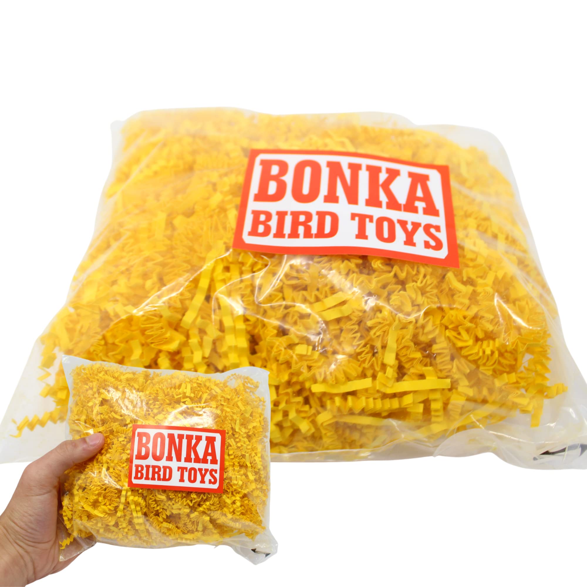 Bonka Bird Toys Colored Crinkle Shred Paper Chew Forage Nesting Treat Natural Multi-Use Craft Part Projects Cockatiels Parakeets