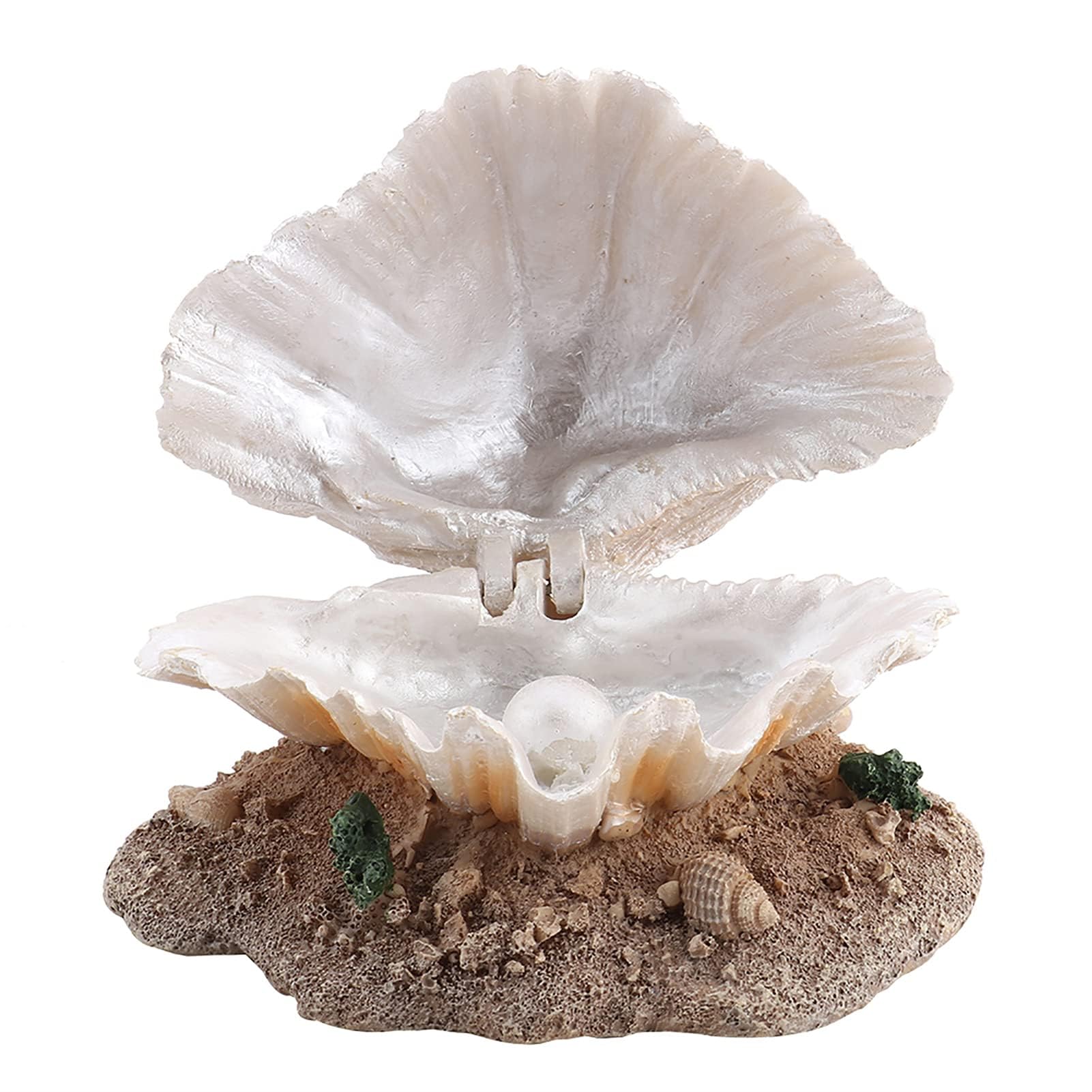 Aquarium Decoration Fish Tank Simulation Resin Shell Pearl Bubbler Decor Coral Reefs Aerating Action Ornament Aquarium Landscapi