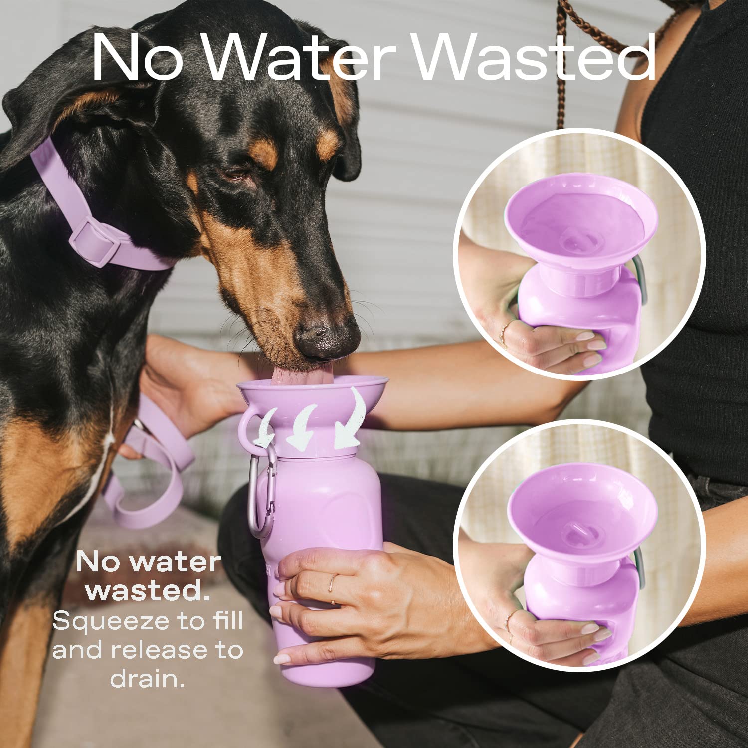 Springer Dog Travel Water Bottle | As Seen On Shark Tank | Patented, Leak-Proof, Portable Water Bottle For Dogs | Bpa-Free 15Oz Mini Skly Blue