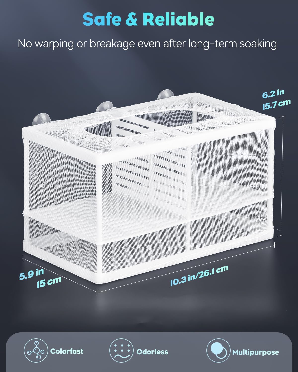 Pawfly Fish Tank Breeder Net Aquarium Fish Breeder Box With Nylon Mesh & Suction Cups, Fish Separation Net Large Isolation Box,