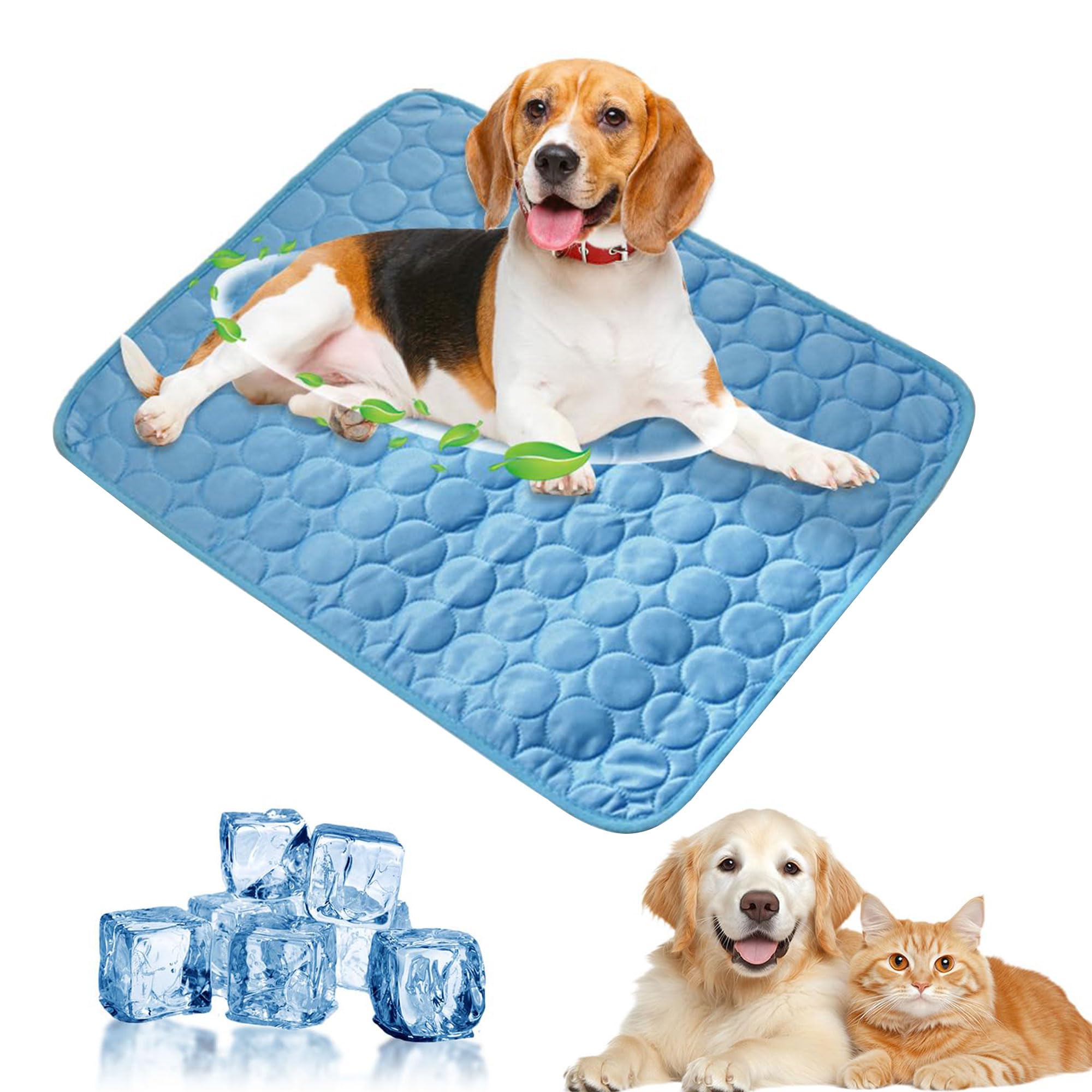 2025 New Dog Cooling Mat, Pet Cooling Mats, Summer Cool Pads Pet Mat Outdoor for Dogs & Cats, Pet Bed Mats Machine Washable(Blue