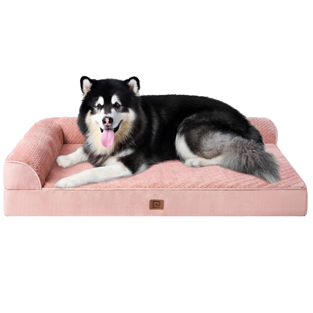 Eheyciga Xxl Memory Foam Dog Bed, Orthopedic Dog Beds For Extra Large Dogs, Waterproof Egg Crate Dog Couch Bed With Washable Removable Cover And Non-Slip Bottom, L Shaped Dog Bed, Dusty Pink