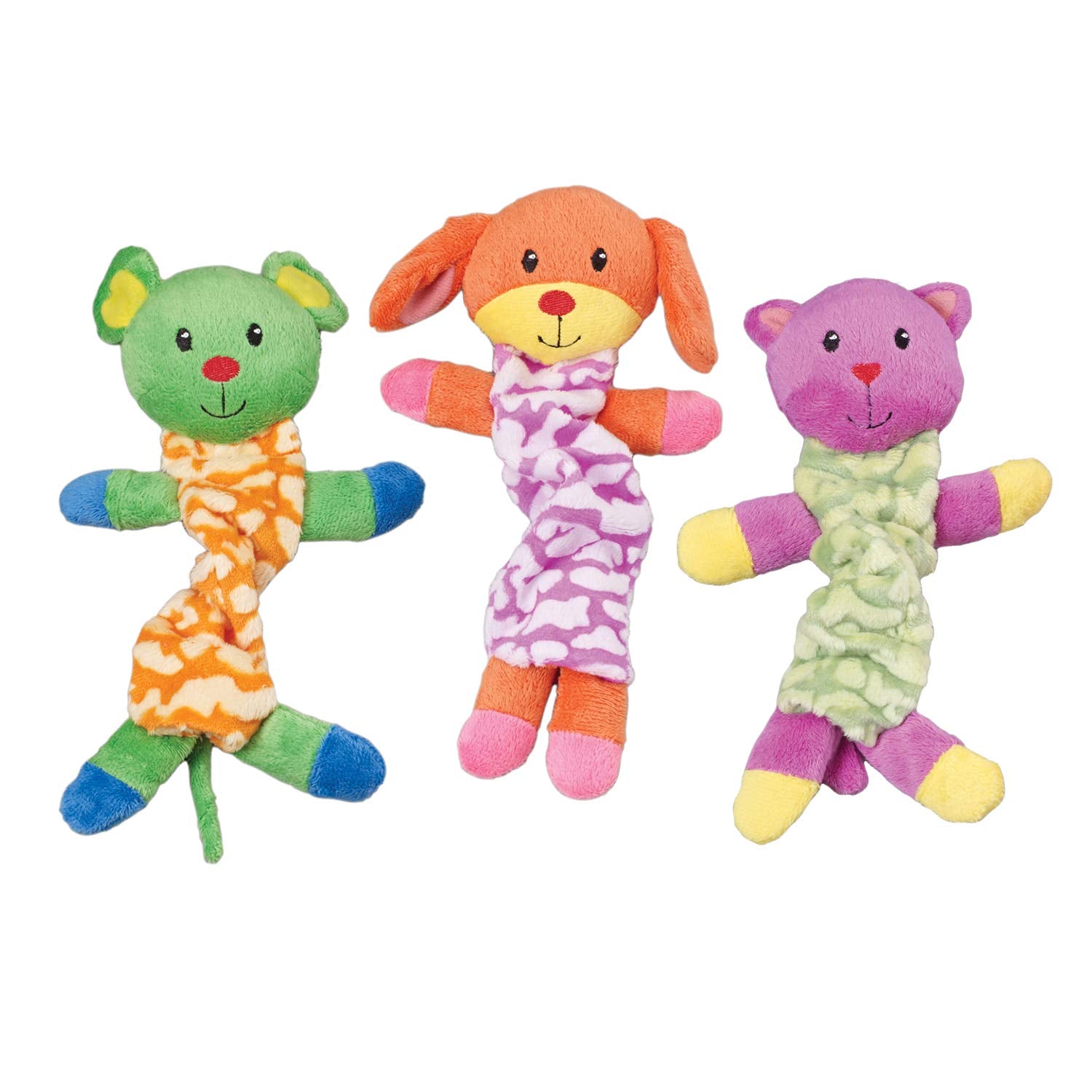 Ethical Pet Lil Spots Plush Bungee Toys for Small Dogs and Puppies, 9-Inch, Assorted