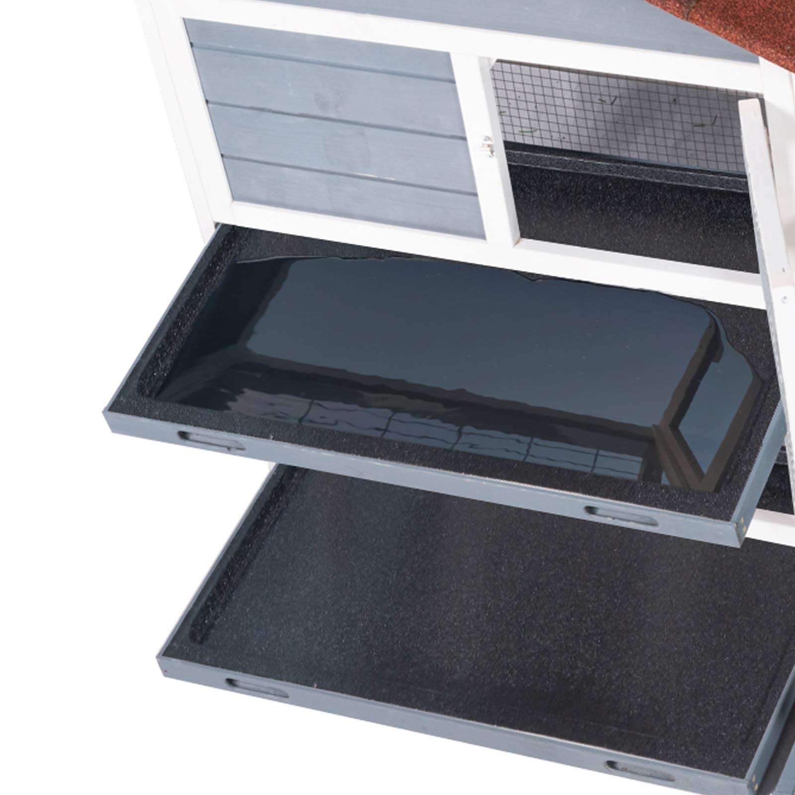 Good Life Two Floors 62' Wooden Outdoor Indoor Roof Waterproof Bunny Hutch Rabbit Cage Guinea Pig Coop Pet House For Small To Medium Animals With Stairs And Cleaning Tray Pet537