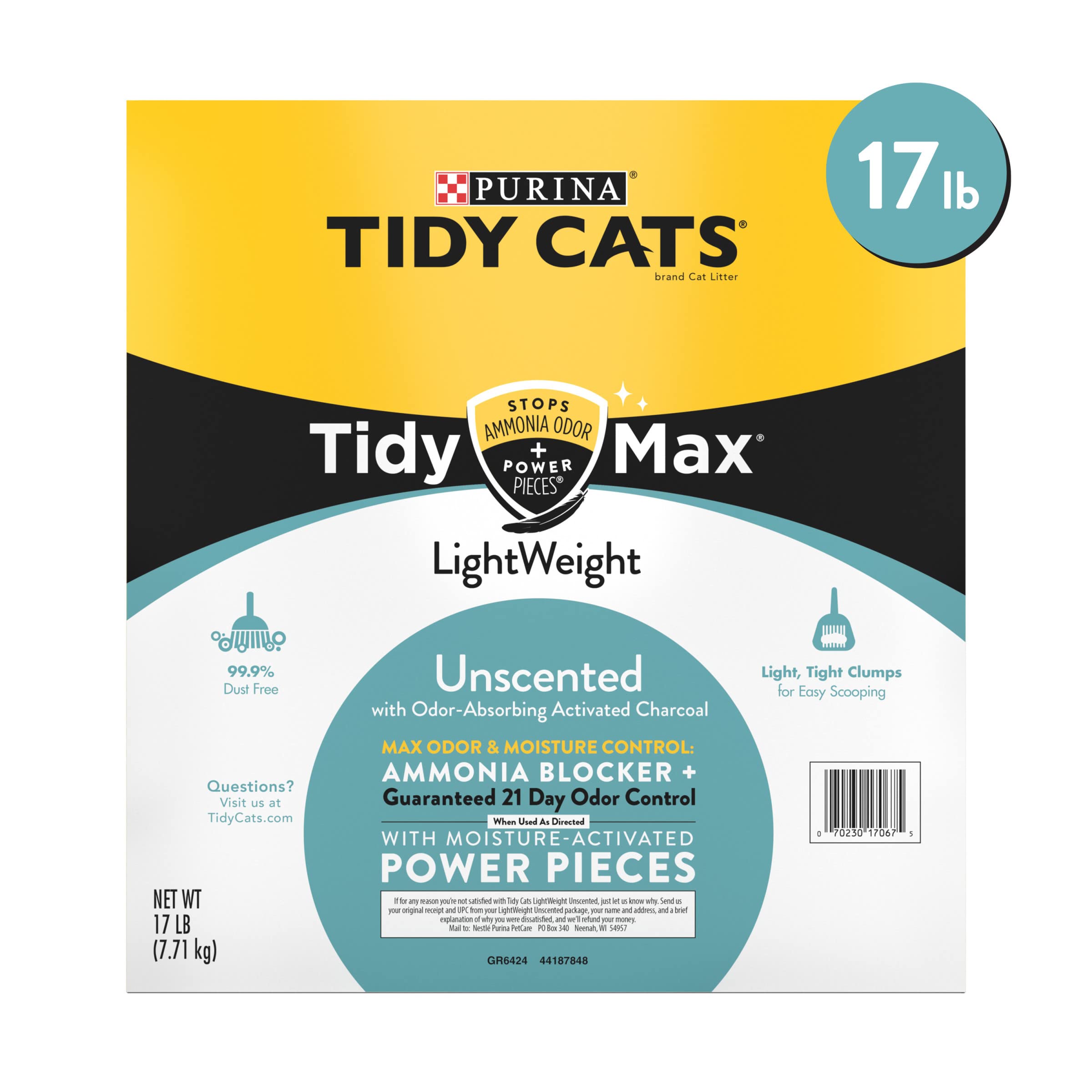 Tidy Cats Tidy Max Lightweight Unscented Cat Litter Clumping Formula - 17 Lb. Box