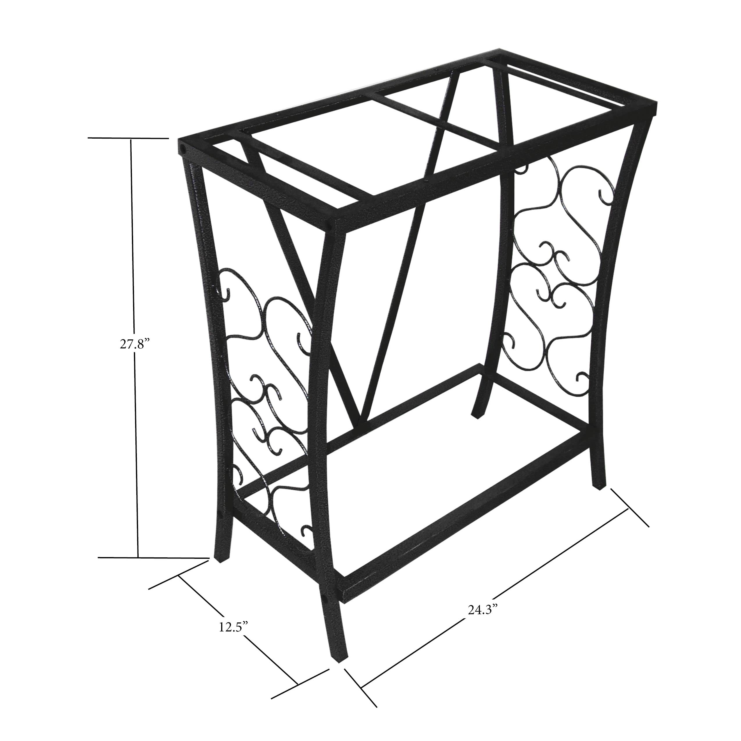 Aquatic Fundamentals 20 Gallon Metal Aquarium Stand, Alloy Steel, 24.3" L x 12.5" W, Black, Model 102201-AF