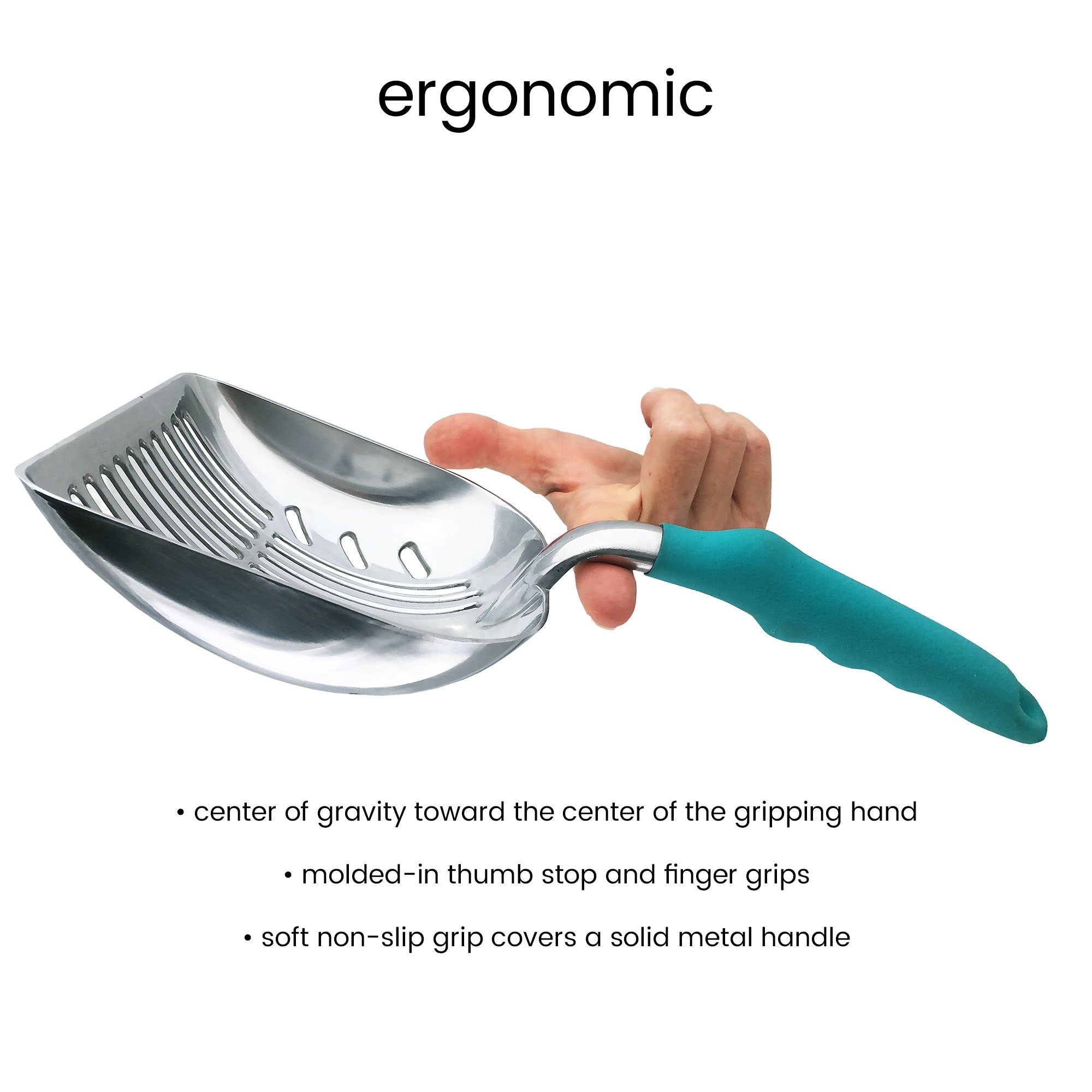 Durascoop Premium Multicat Cat Litter Scoop | Solid Metal | Litter Box Tray Pan Sifter