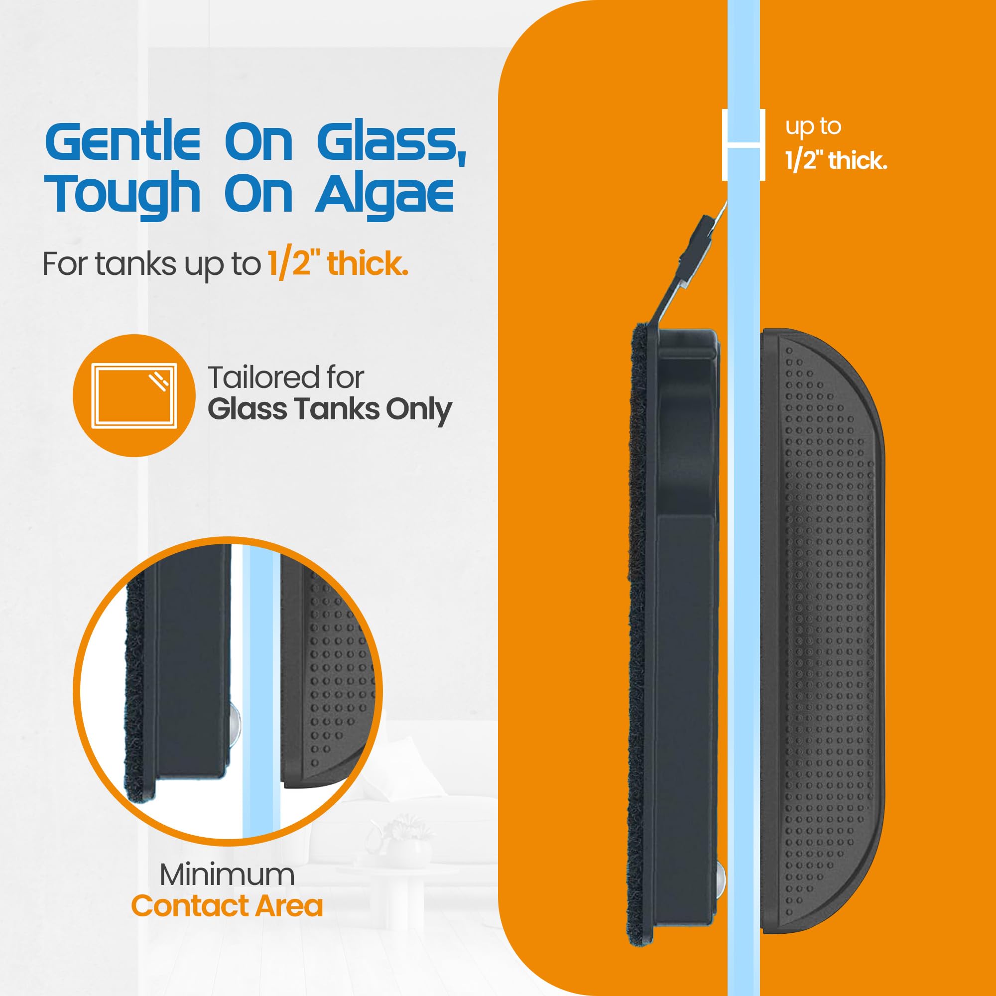 FL!PPER Flipper Cleaner Float - 2-in-1 Floating Magnetic Aquarium Glass Cleaner - Fish Tank Cleaner - Scrubber & Scraper Aquariu