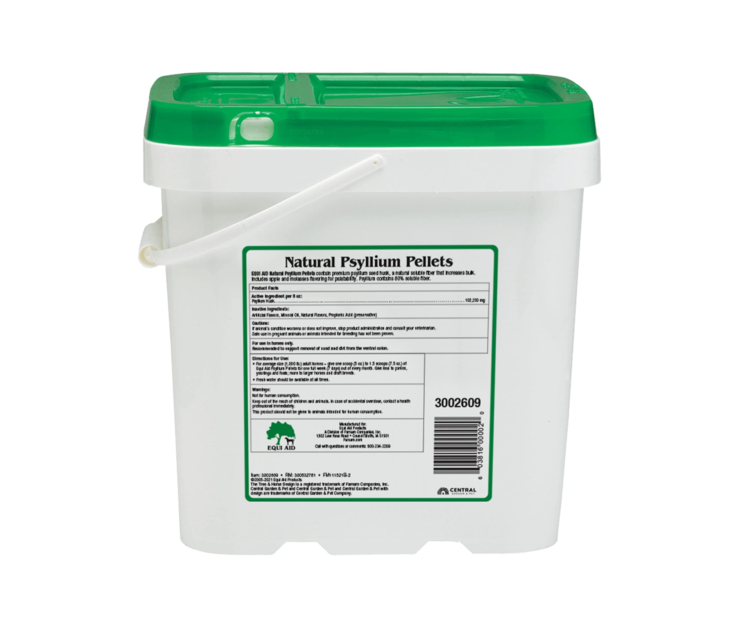 Farnam Equi Aid Natural Horse Psyllium Pellets Supplement, Supports Removal of Sand & Dirt From the Ventral Colon, 10 Pounds, 32