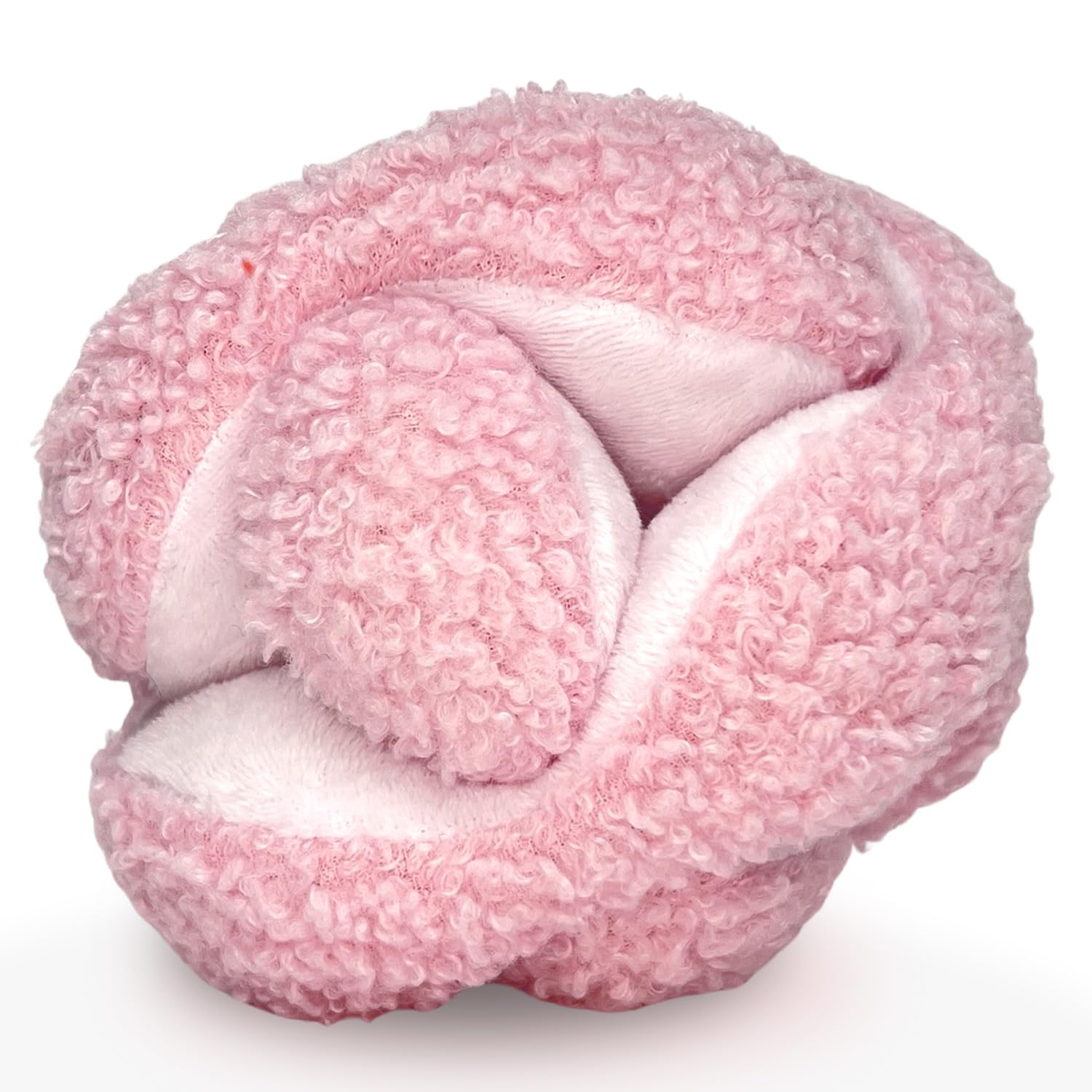 Glory To Dog Pink Snuffle Knot Interactive Dog Toy 4    Puzzle Ball with 8 Squeakers & Crinkle - Treat Hiding Enrichment Toy for