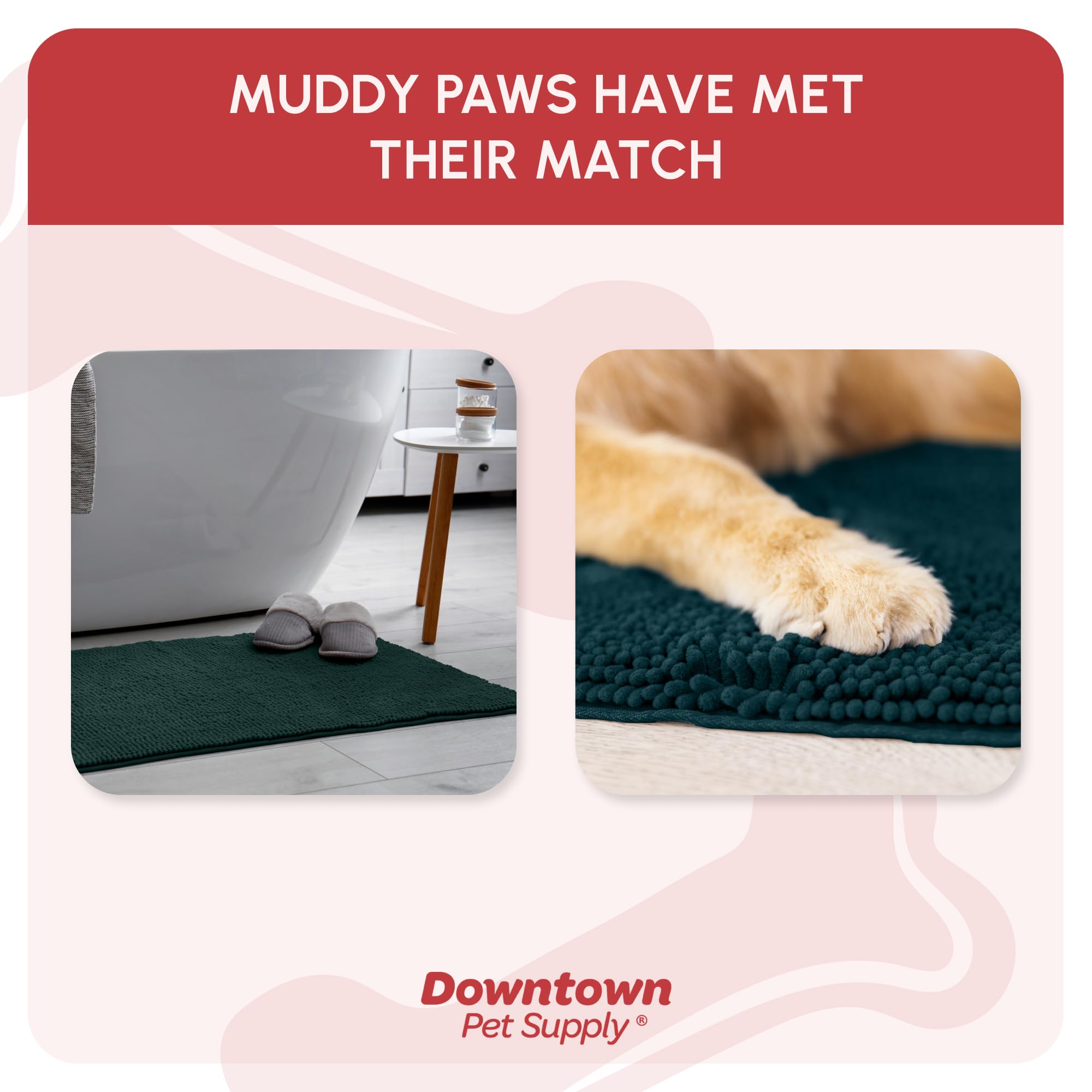 My Doggy Place - Microfiber Door Mat - Soft And Plush Pet Mat For Every Room Of The House - Dirt And Water Absorbent Mat - Washer & Dryer Safe Non-Slip Mat - Teal - L - 36 X 26 In