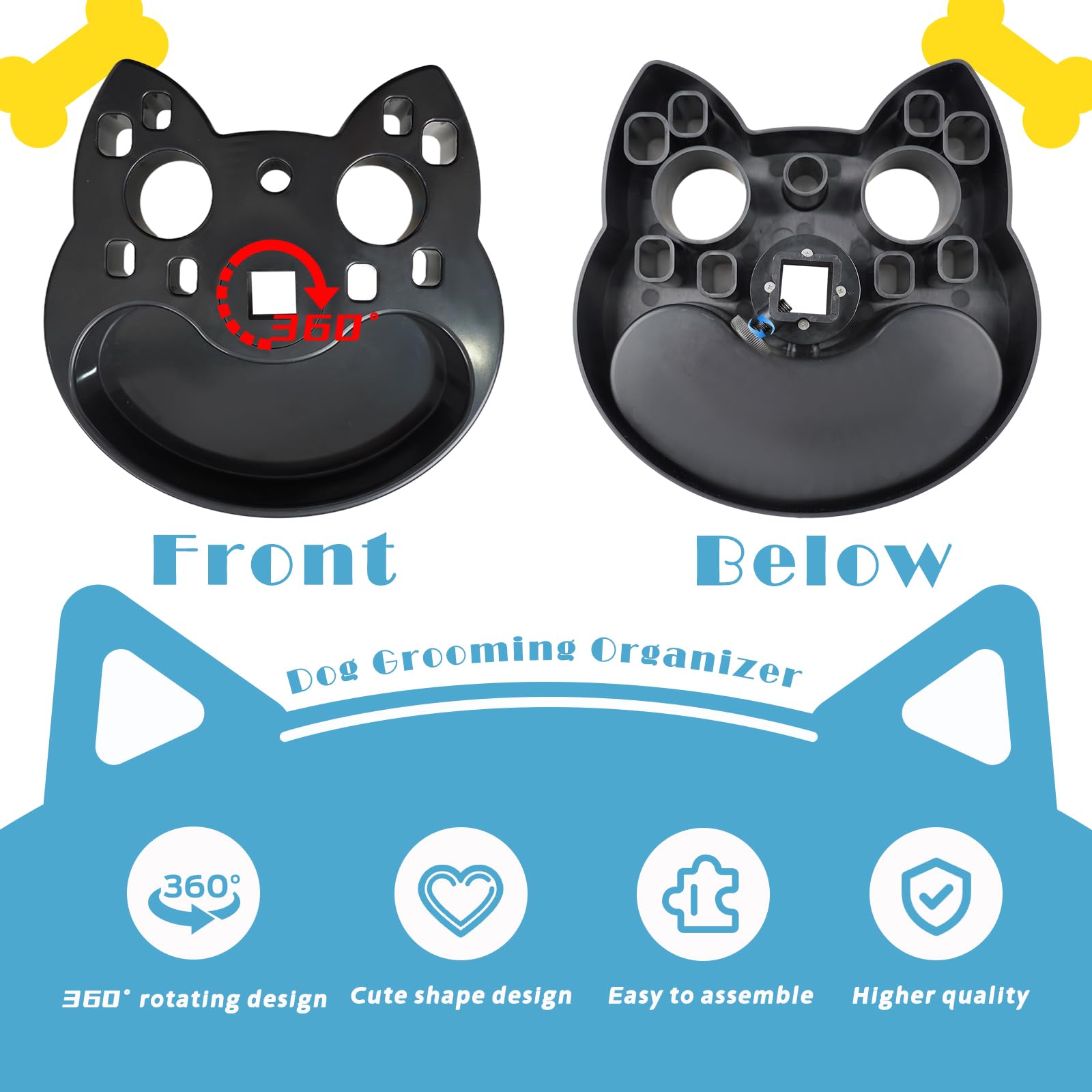 Huioqwe Dog Grooming Organizer - Adjustable Beauty Tools Organizer & Pet Grooming Storage Rack For Scissors, Brushes & Accessori