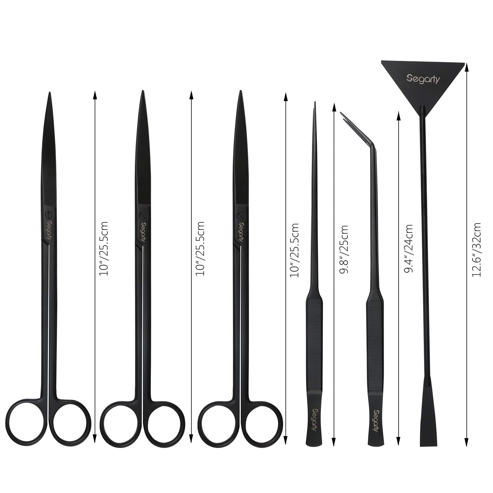 Segarty Aquarium Tools, 6 In 1 Stainless Steel Aquatic Plant Tweezers Scissor Spatula For Planted Freshwater Aquarium Landscapin
