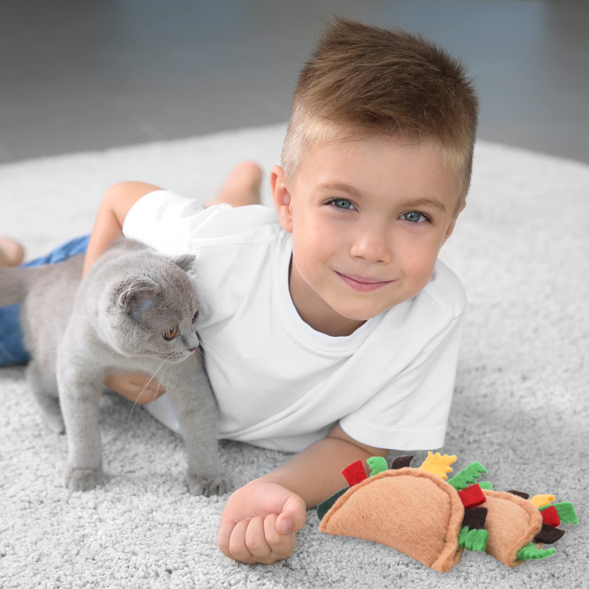 Glaciart One Felt Taco Cat Toys With Catnip | 2 Pcs Cute Cat Toy For Interaction & Boredom Relief, Encourages To Exercise, Explo