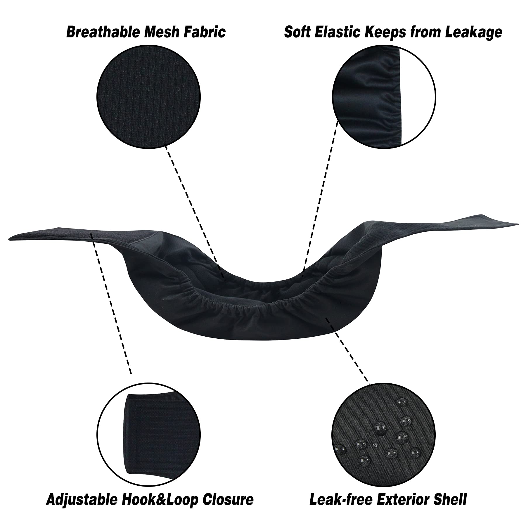 Leekalos Male Dog Diapers (3 Pack), High Absorbing Dog Belly Bands for Male Dogs, Washable Reusable Dog Male Wraps (Large)