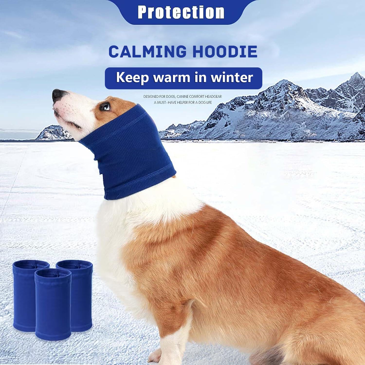 Nanaki Dog Calming Hoodie Quiet Head Cover Sleeves-Ear Covers Hood For Noise Bath, The Grooming And Force Drying Head Protection