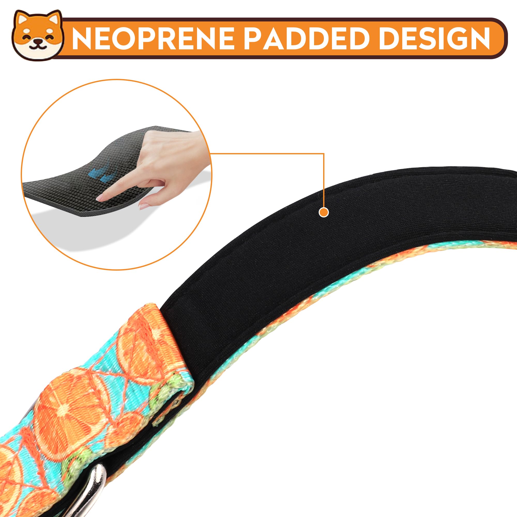 Pwod Reflective Dog Collar, Adjustable Soft Neoprene Padded Nylon Pet Collars With Buckle For Puppy And Small Dogs, Cats, Summer