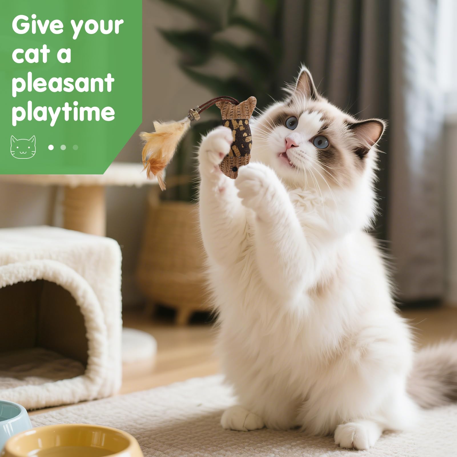 Acostop Catnip Cat Toys For Indoor Cats - 6 Styles Natural Silvervine Chew Toys For Teeth Cleaning, Relief Anxiety And Stress, R