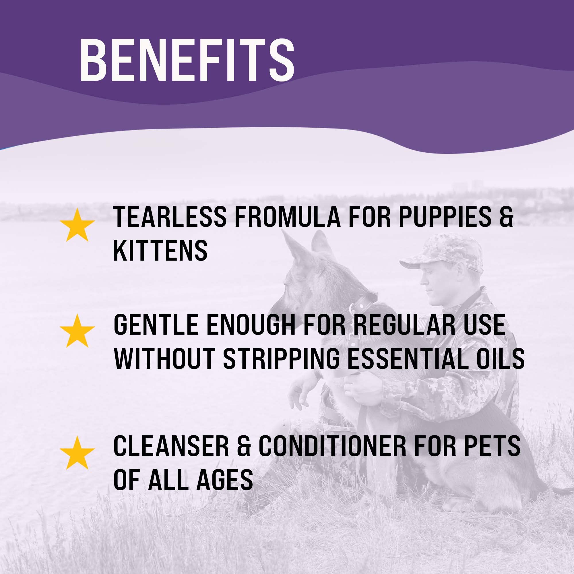 Dr. Boe'S Veterinary Essentials Gentlecoat Tearless Shampoo And Conditioner - Puppy And Kitten Soap-Free Formula - Grooming Supp