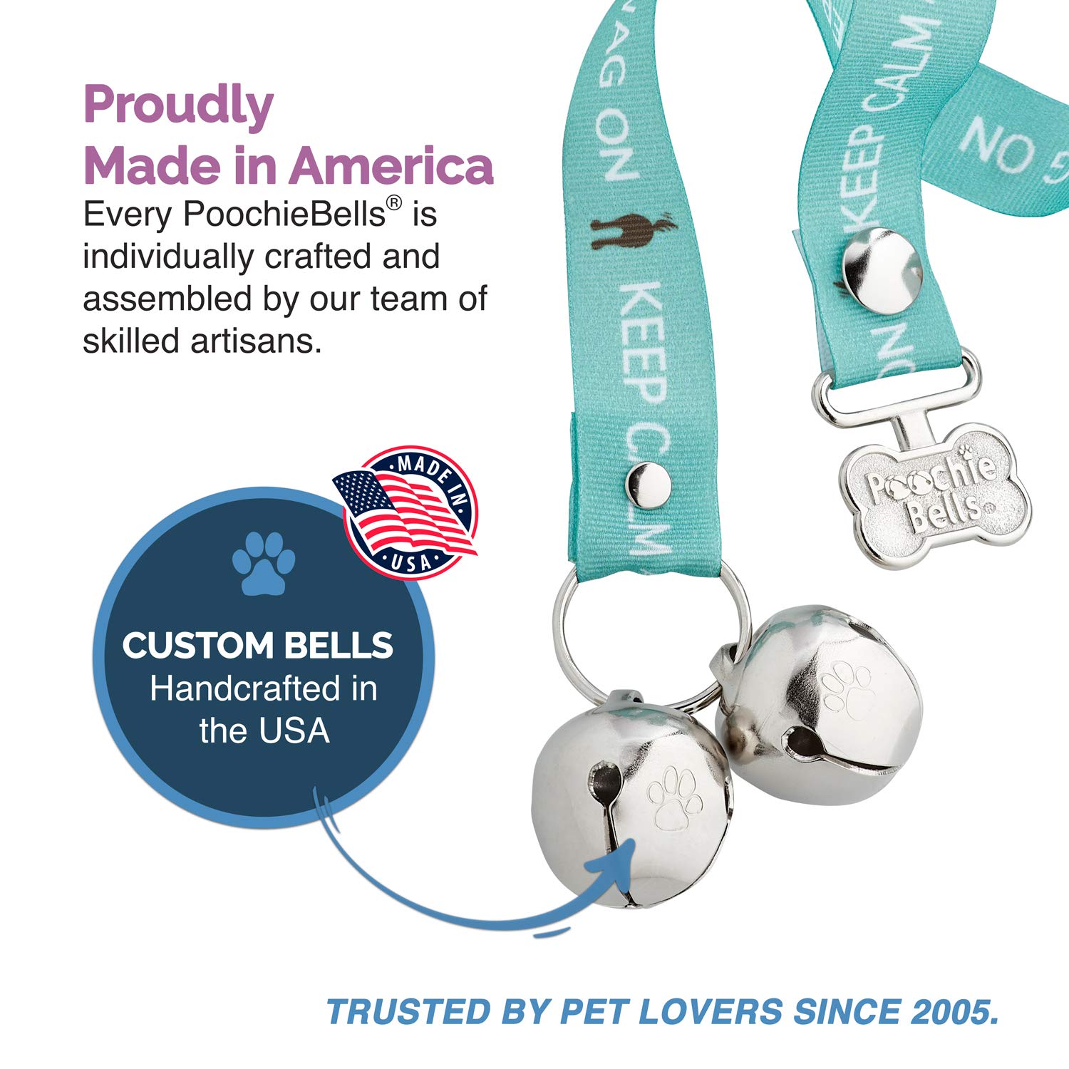 Poochiebells The Original Doggie Doorbell, Puppy Potty Training Bells, Keep Calm And Wag On