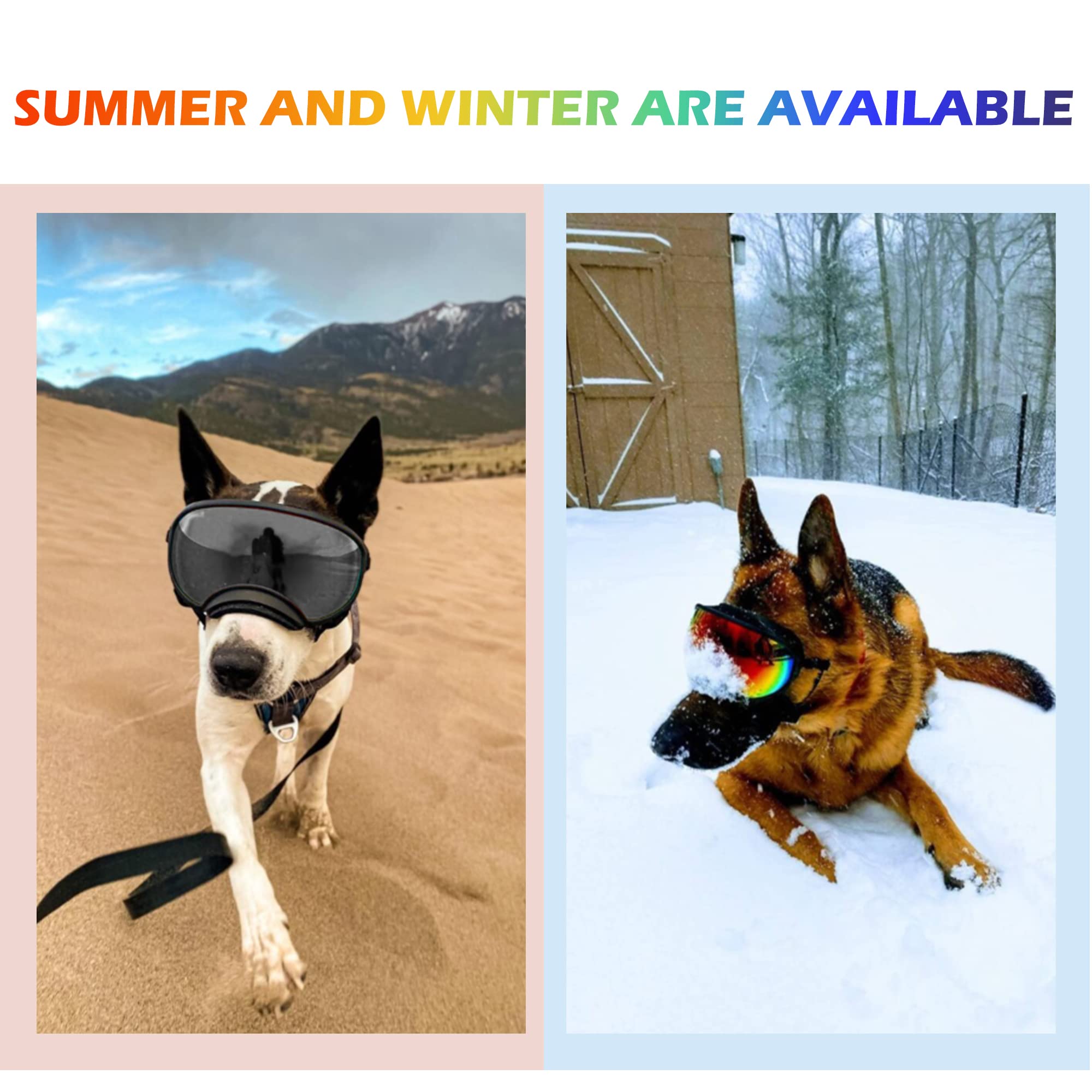 Large Dog Sunglasses, Dog Goggles With Adjustable Strap Uv Protection Winproof Dog Puppy Sunglasses, Suitable For Medium-Large D