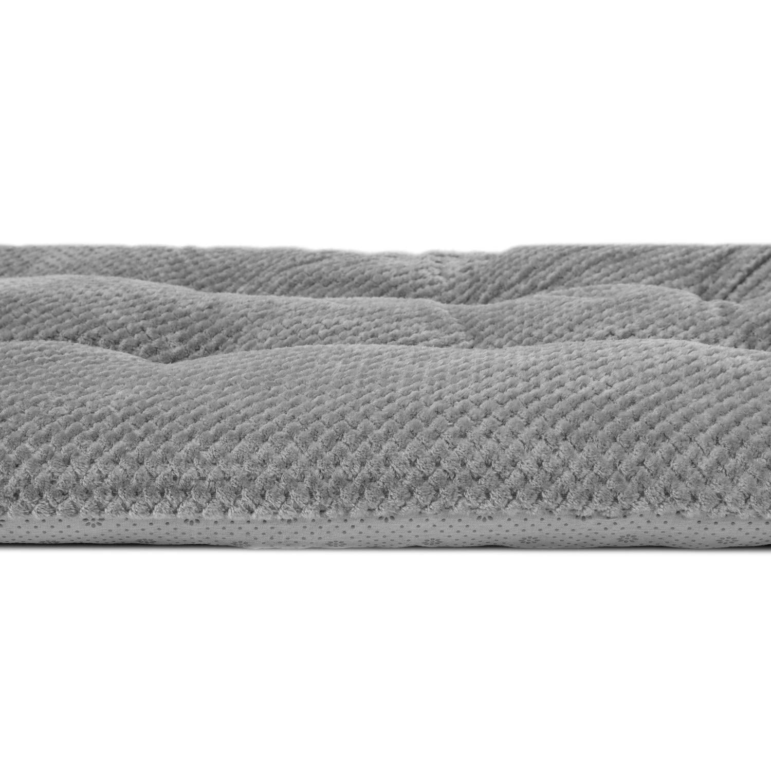 Wonder Miracle Fuzzy Deluxe Pet Beds, Super Plush Dog Or Cat Beds Ideal For Dog Crates, Machine Wash & Dryer Friendly (23' X 35', L-Pearl Grey)