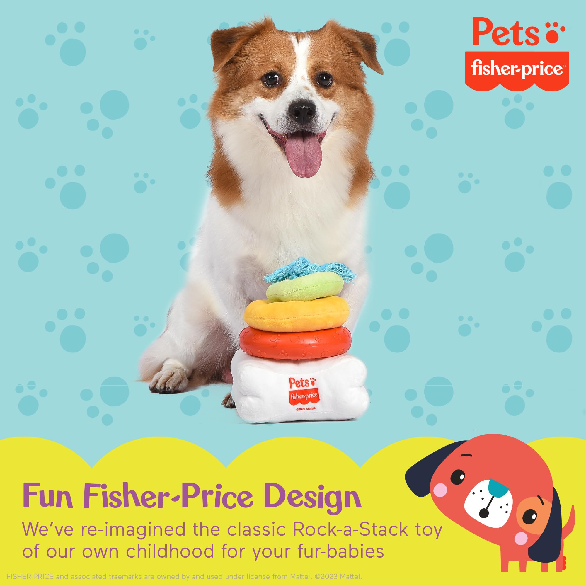 Fisher-Price for Pets Attack-A-Stack Chase & Toss Toy | Ring Stack Toy for Dogs, Multifunctional Toys, Developmental Toys for Do
