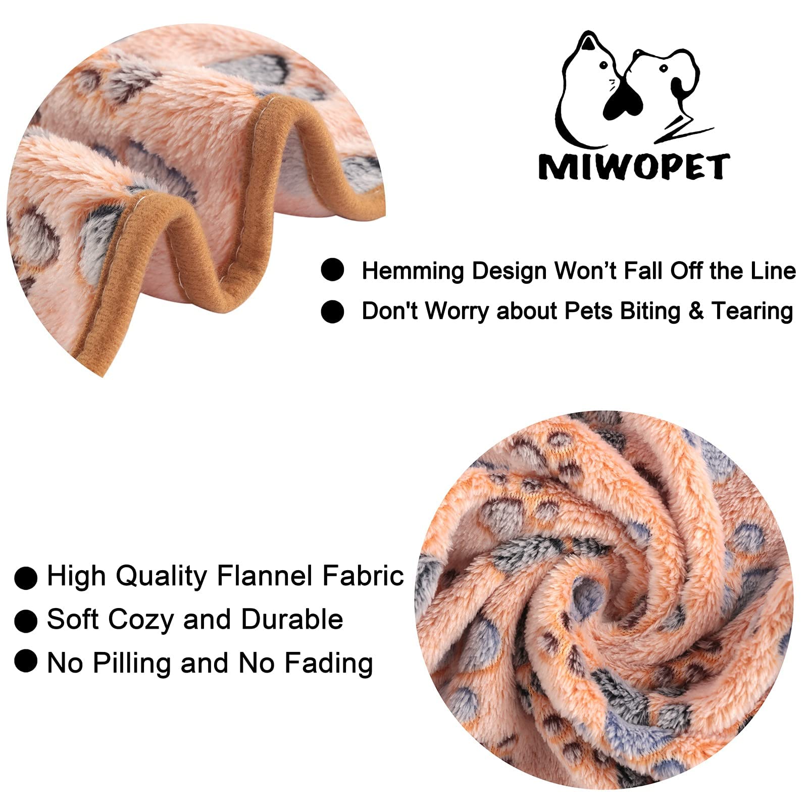 Miwopet 3 Pack Cat And Dog Blanket Soft & Warm Fleece Flannel Pet Blanket, Great Pet Throw For Puppy, Small Dog, Medium Dog & La