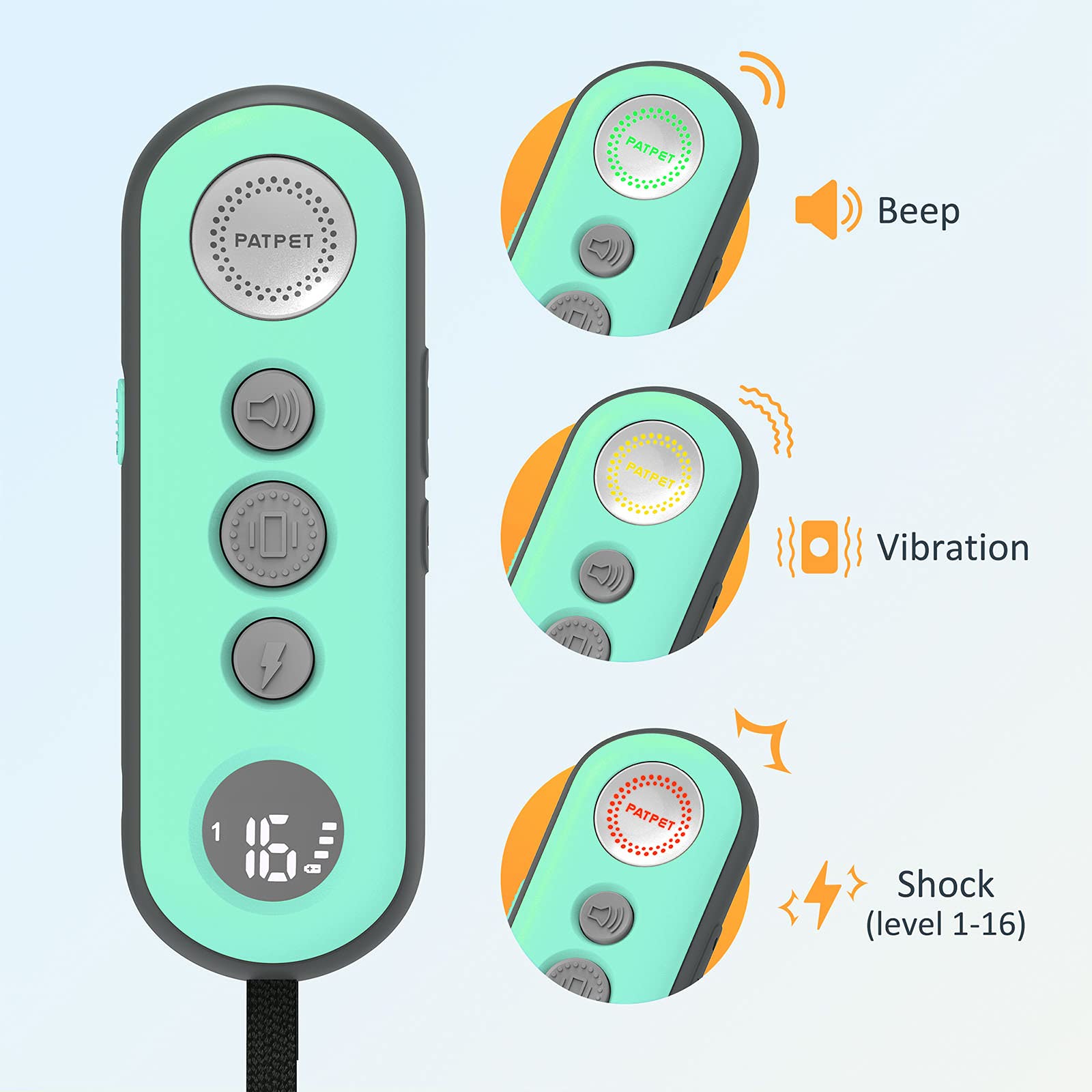 Patpet Shock Collar For Dogs(10-120Lbs), 4000Ft Rechargeable Ipx7 Waterproof Training Collar With Remote For 2 Dogs- Electric Do