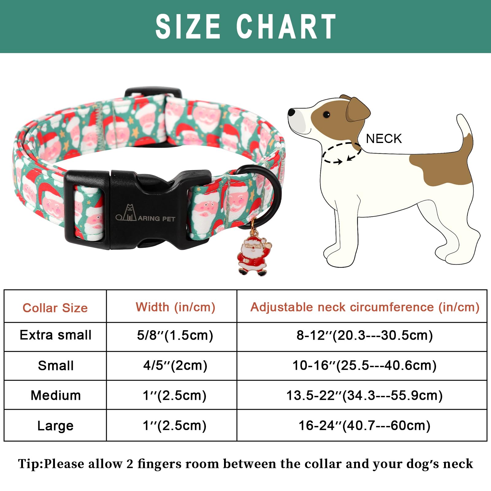 Aring Pet Christmas Dog Collar-Cute Green Santa Claus Dog Collars, Adjustable Christmas Pet Collars Puppy Collar With Quick Rele